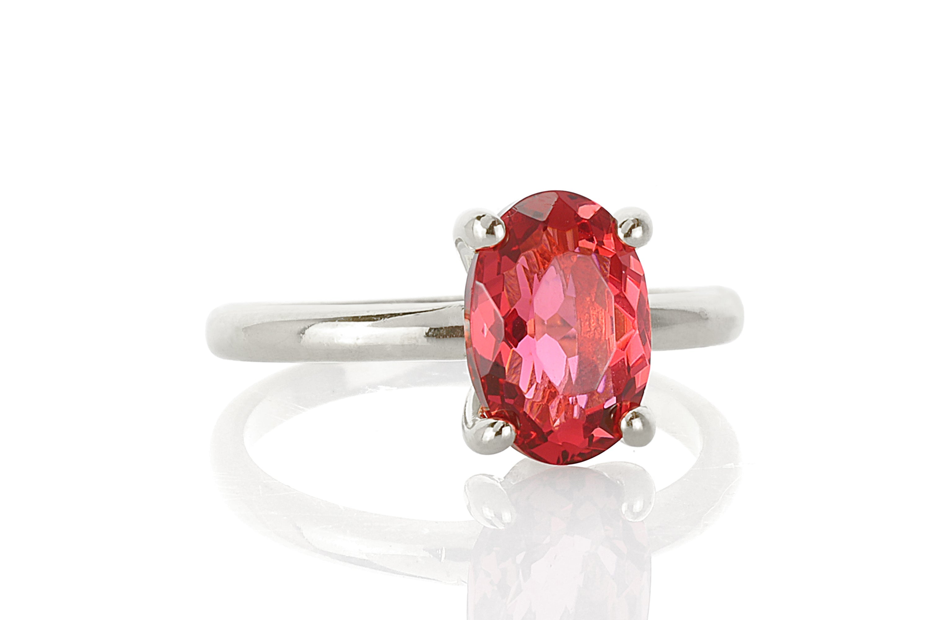 Pink Tourmaline Solitaire Ring in Silver Rings Anemone Unique