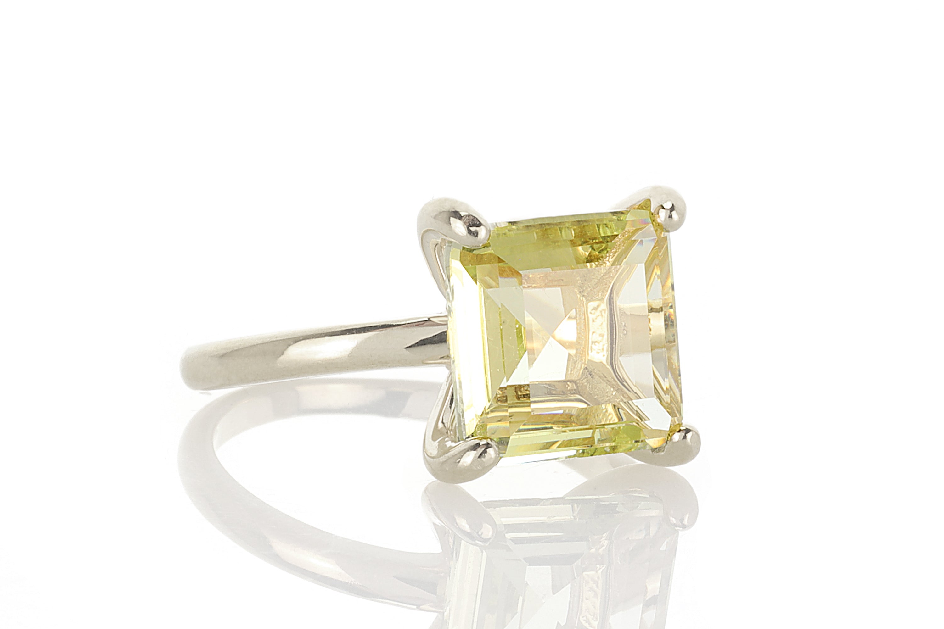 Handmade Lemon Quartz Ring in 925 Sterling Silver Rings Anemone Unique