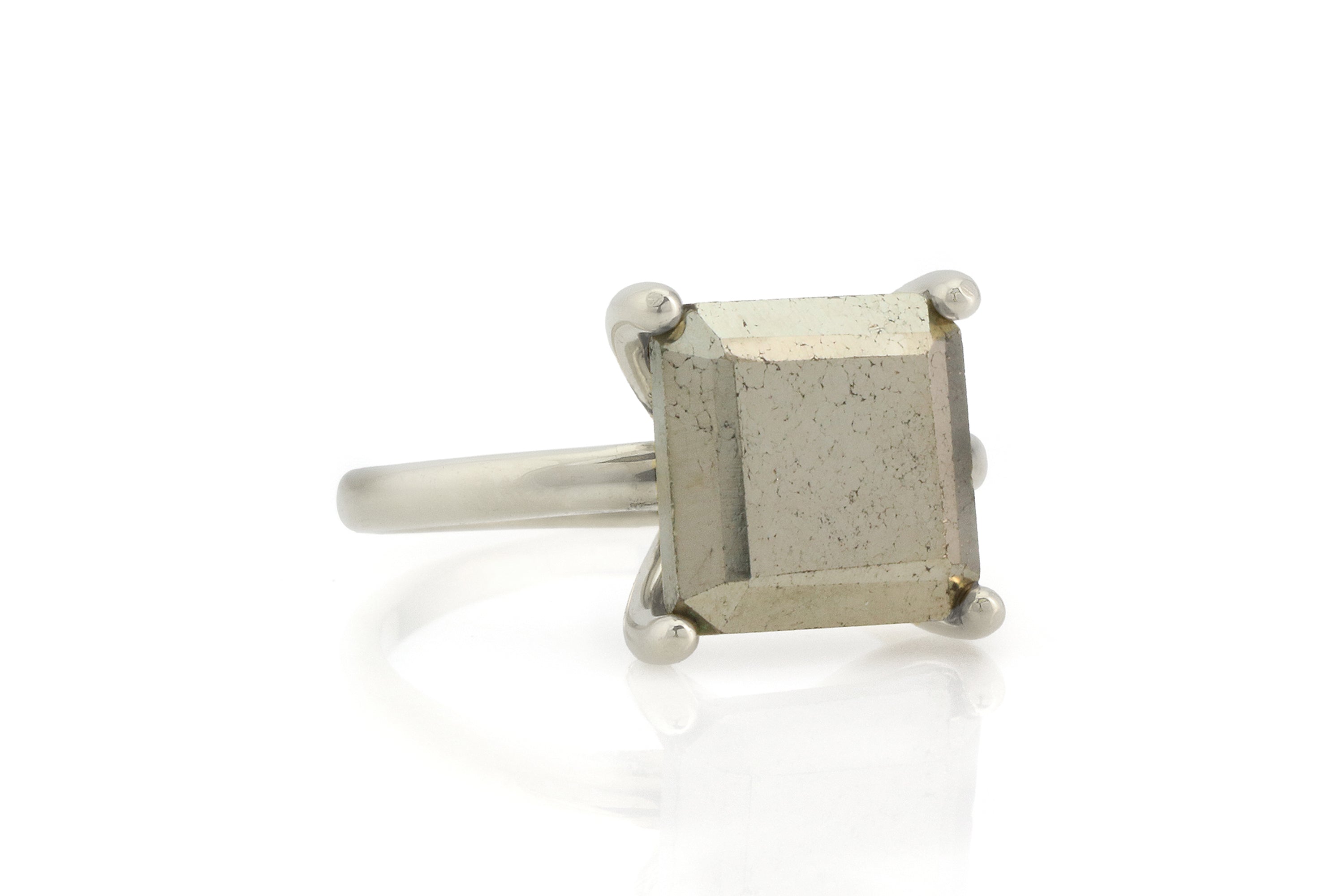 Pyrite Cocktail Ring in Silver Rings Anemone Unique