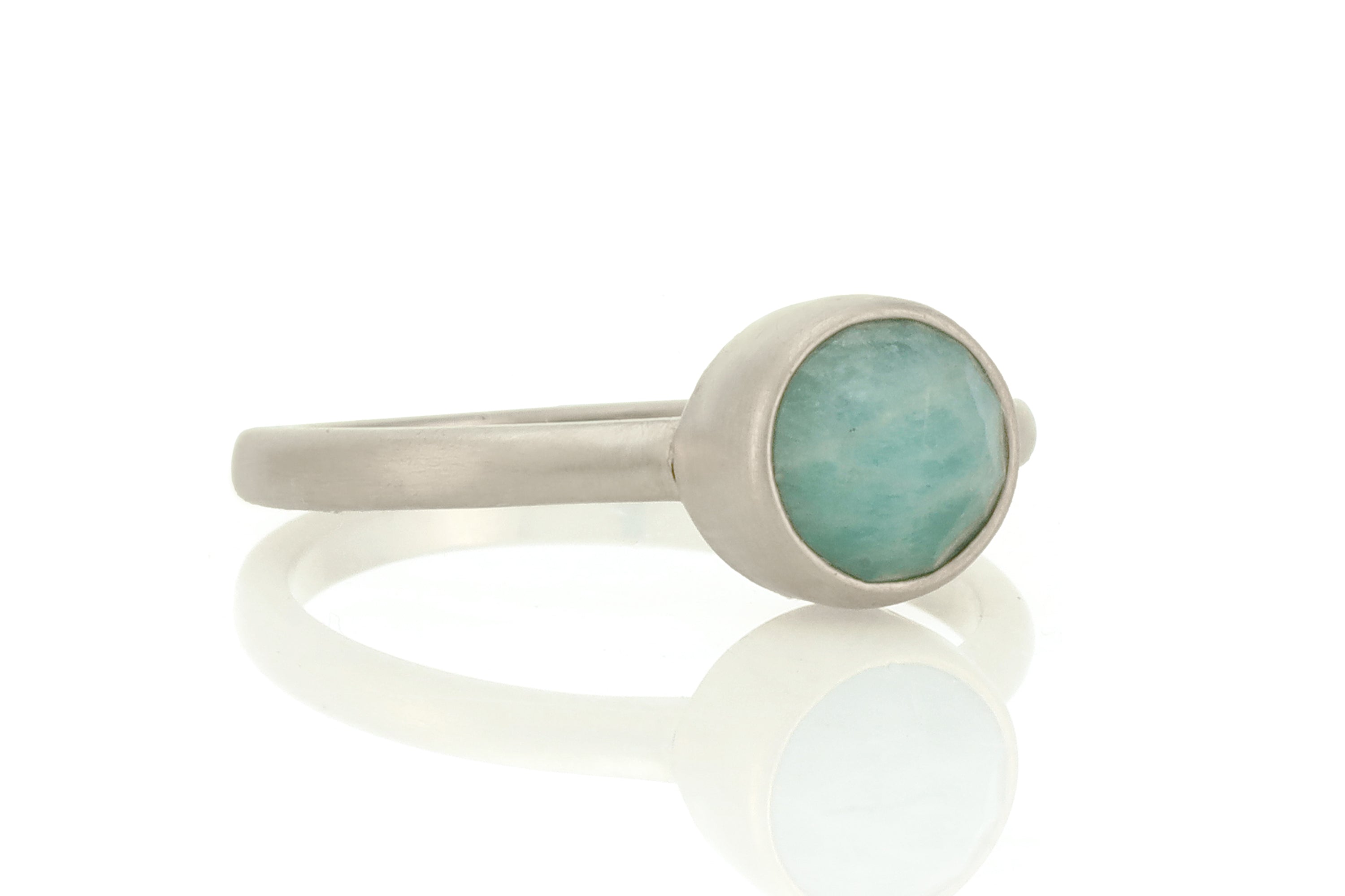 Sterling Silver Amazonite Stacking Bezel Ring Rings Anemone Limited