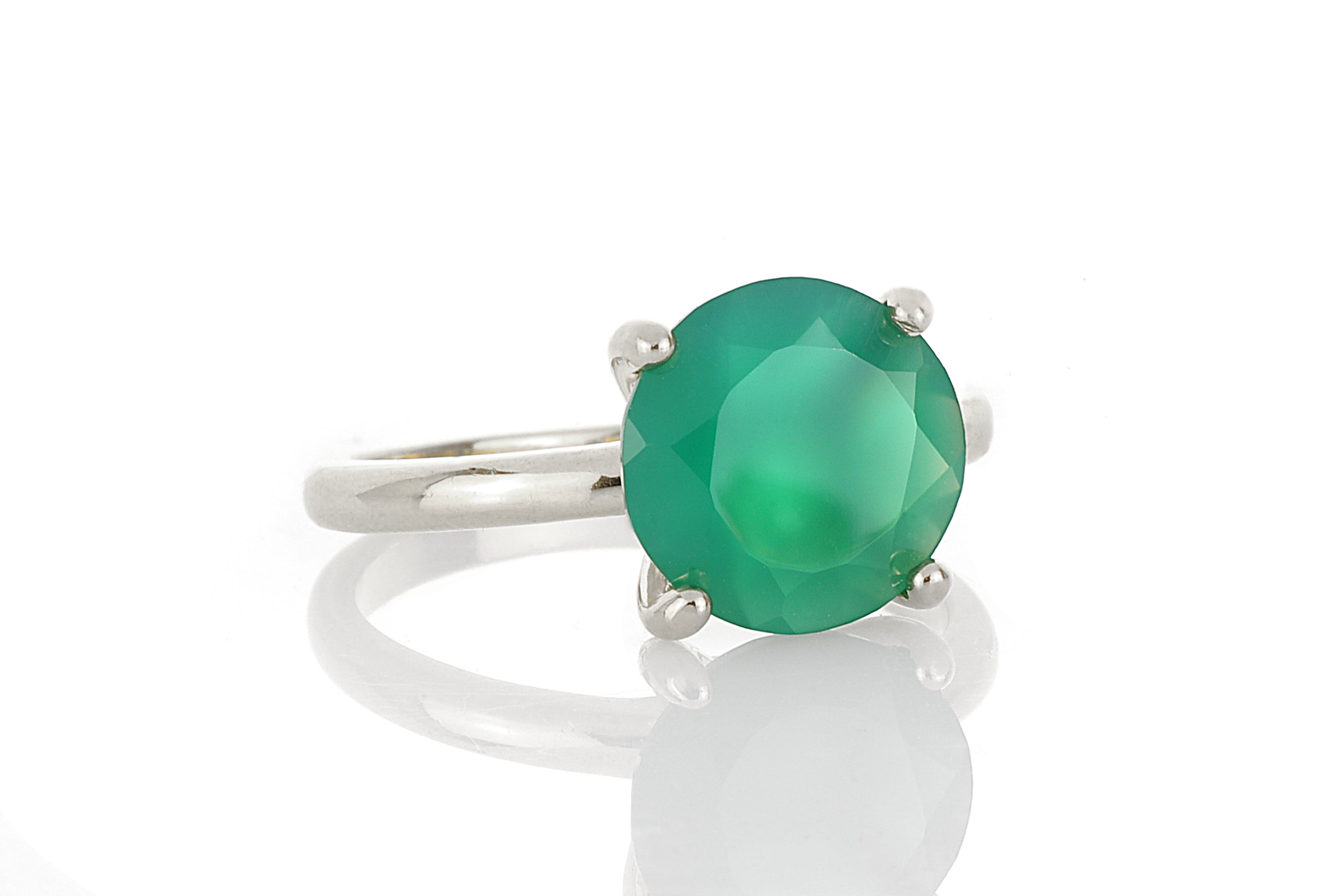 Sterling Silver Green Onyx Ring Rings Anemone Unique
