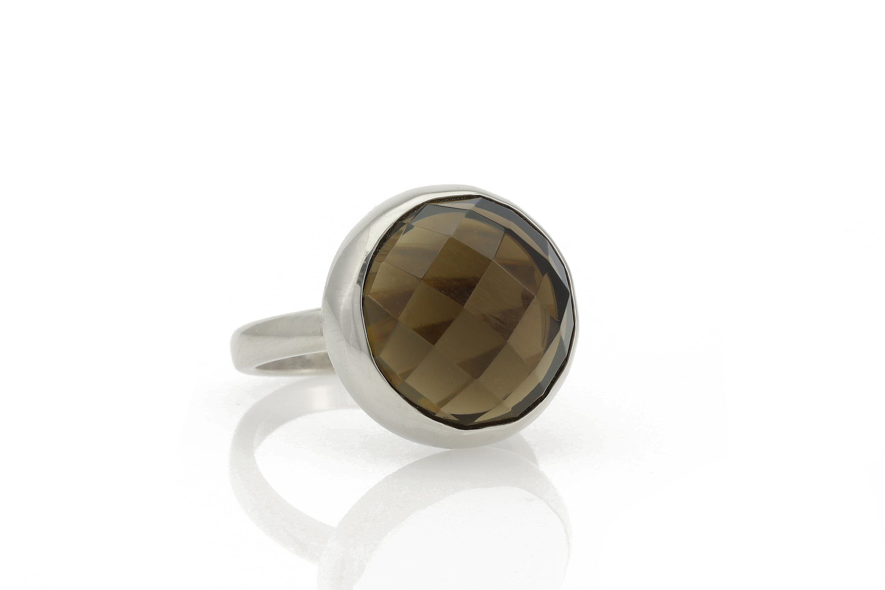 Brown Smoky Quartz Bezel Stack 925 Silver Ring Rings Anemone Limited