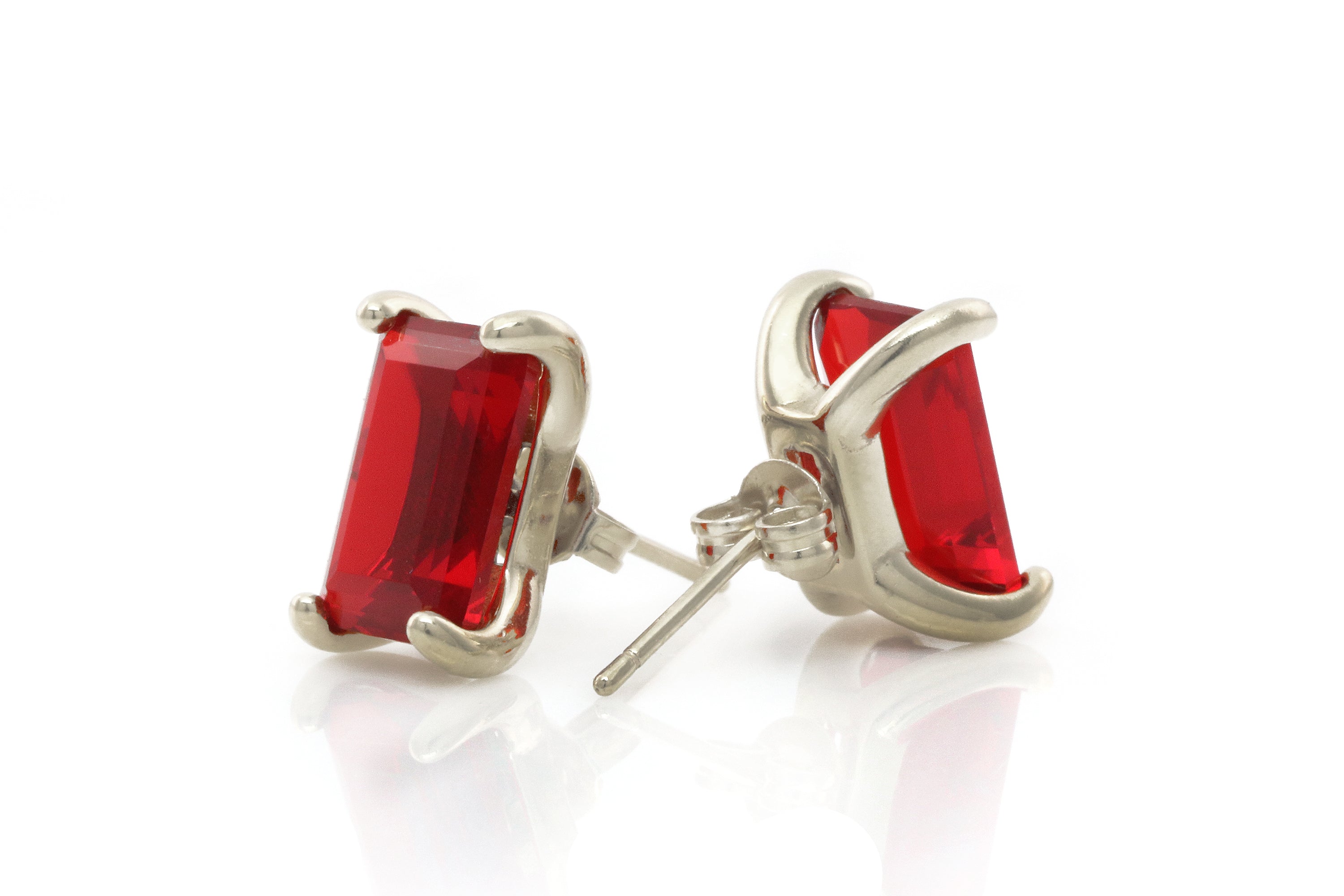 Vibrant Stud Ruby Silver Earrings Earrings Anemone Unique