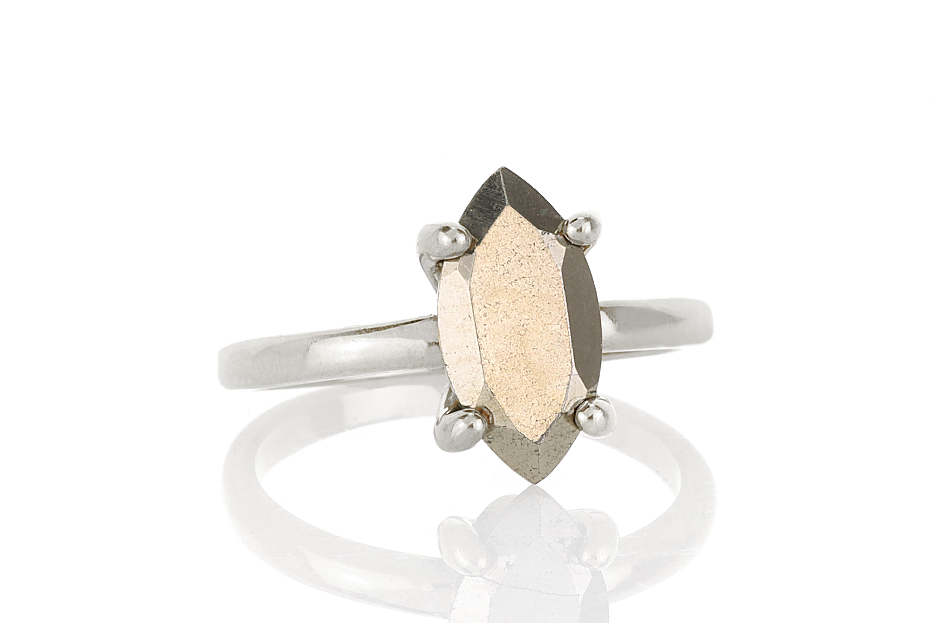 Delicate Iron Pyrite Ring in 14k Gold Rings Anemone Unique