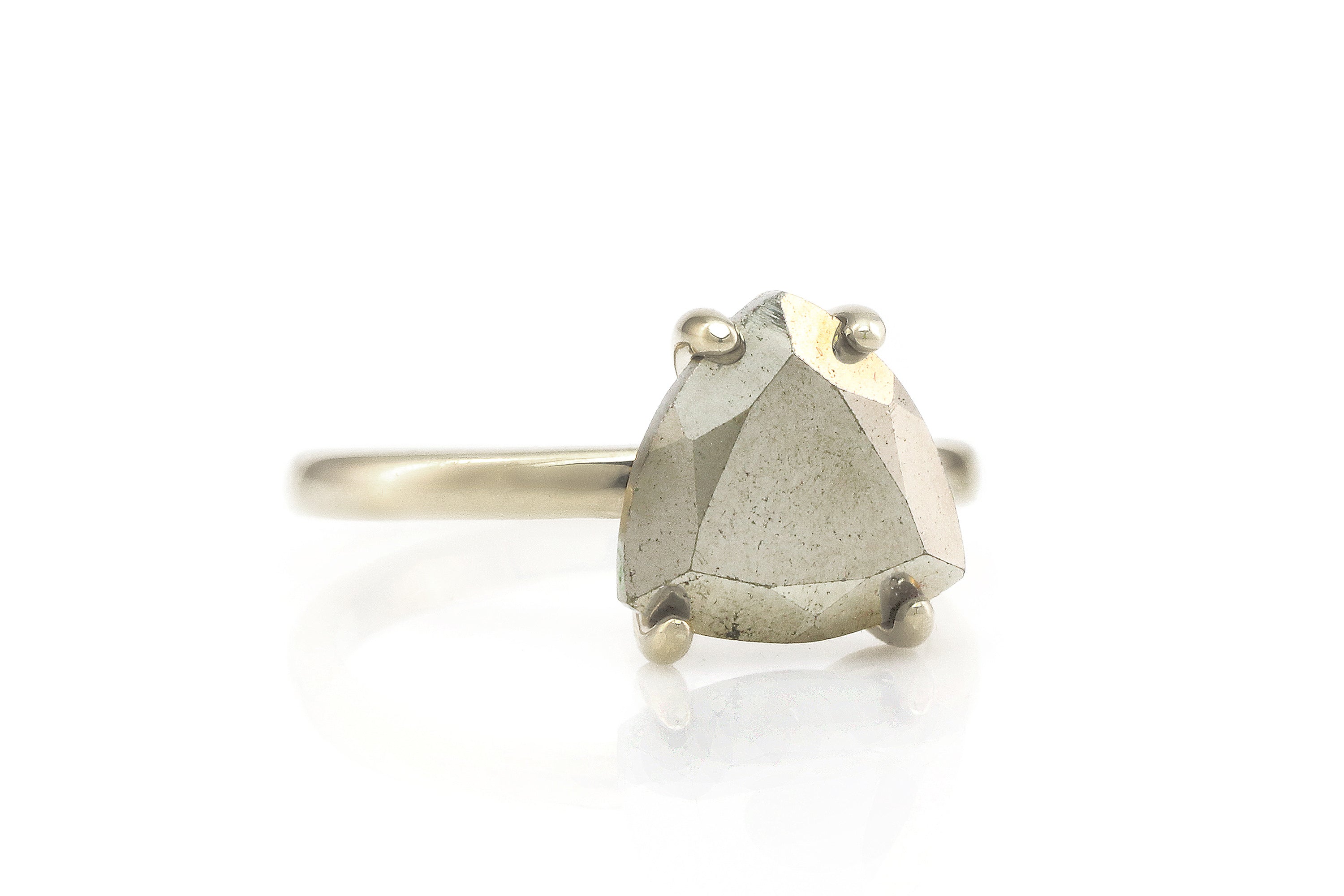 Trillion Iron Pyrite Sterling Silver Ring Rings Anemone Unique