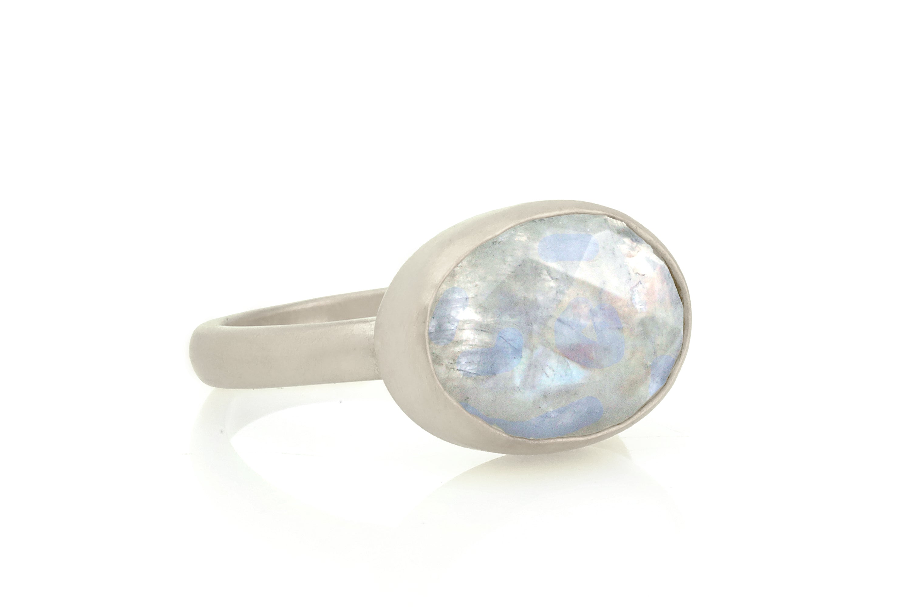 Sterling Silver Oval Cut Moonstone Ring Rings Anemone Limited