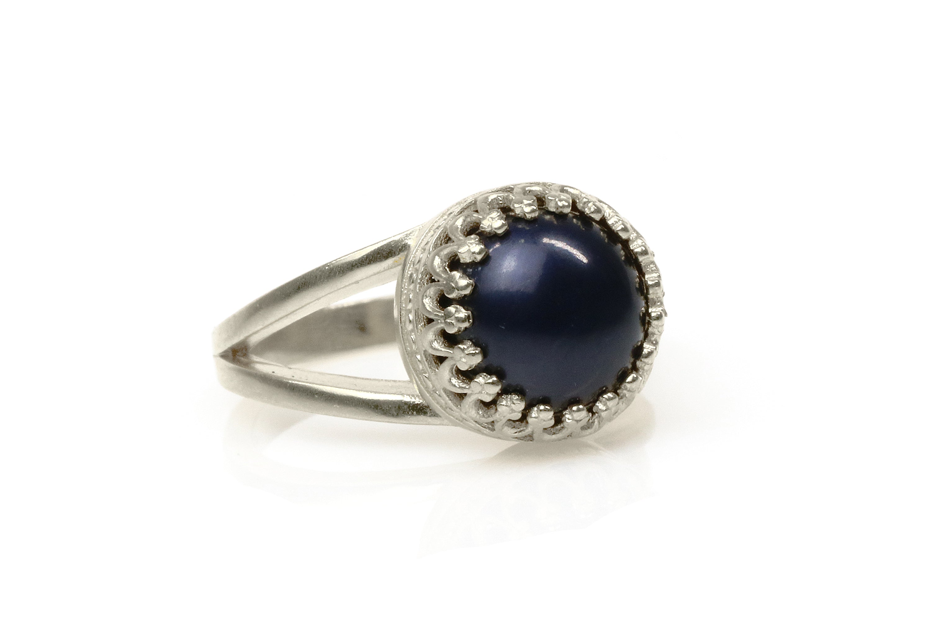 Glamorous Black Pearl Sterling Silver Ring Rings Anemone Jewelry