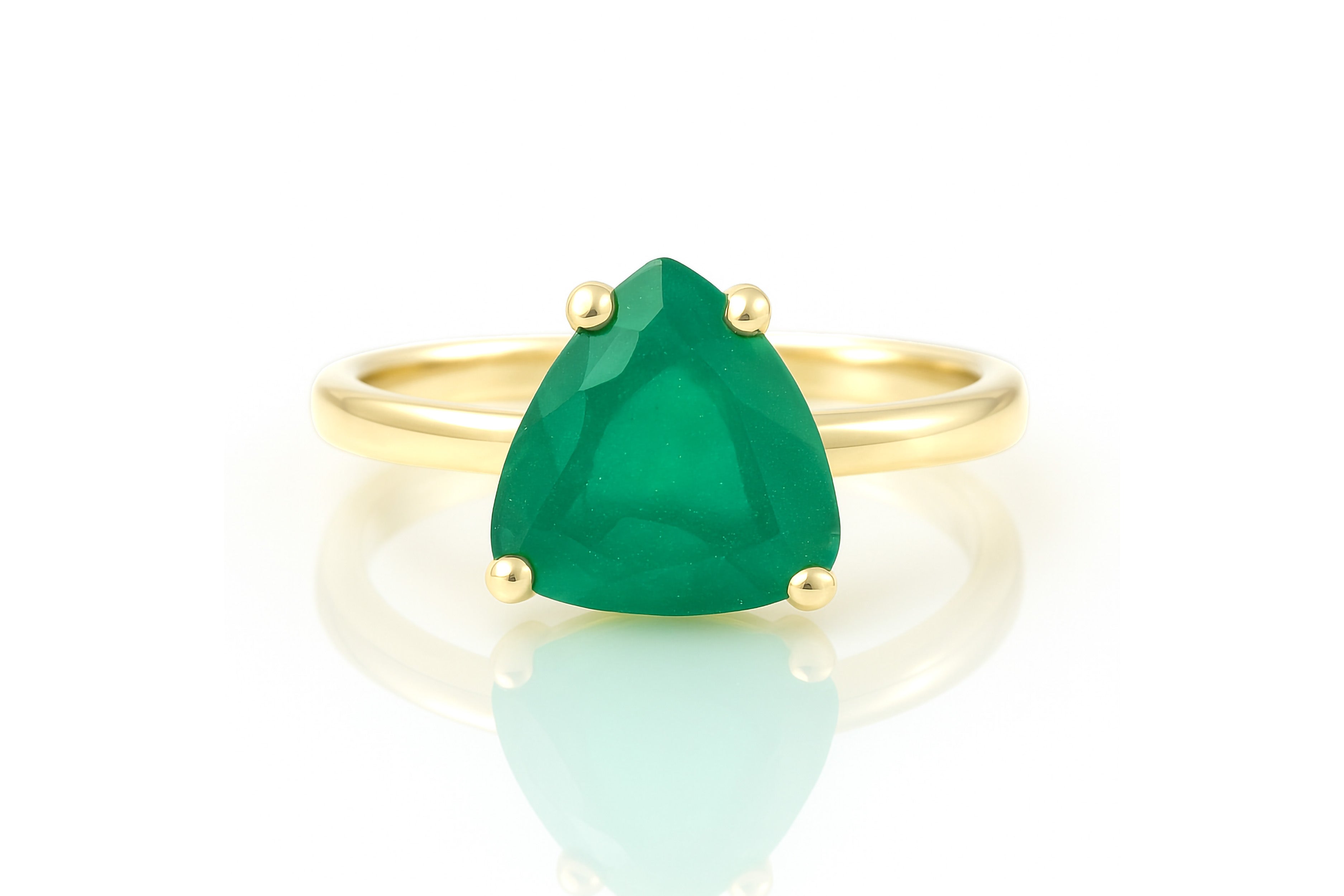 Green Onyx in Sterling Silver Ring Rings Anemone Unique