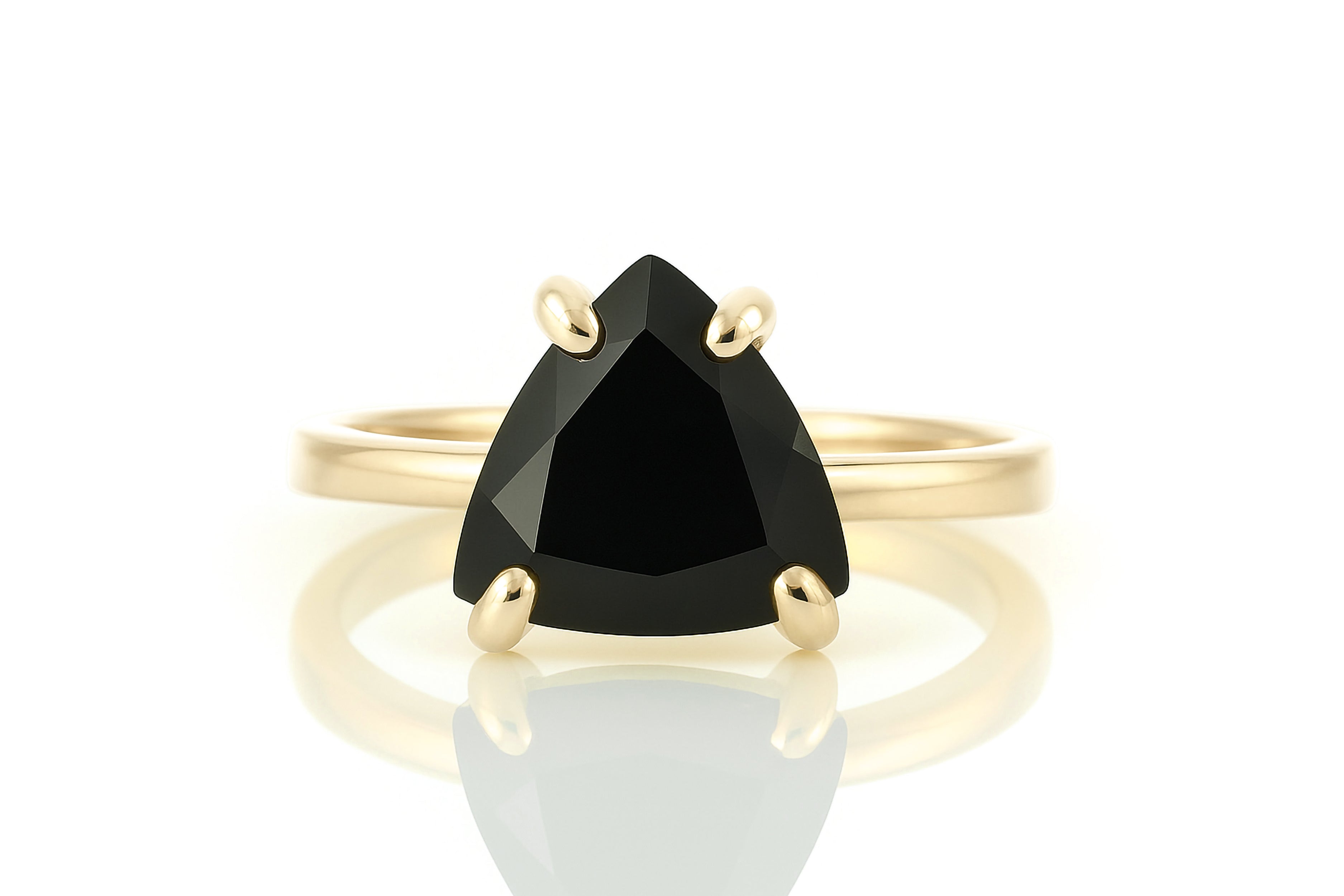 Black Onyx Ring in Rose Gold Band Rings Anemone Unique
