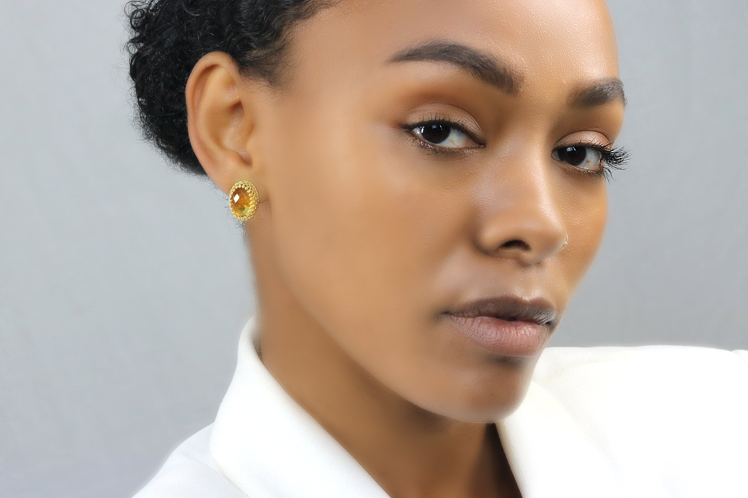 Citrine Earrings in 14k Gold Earrings Anemone Jewelry