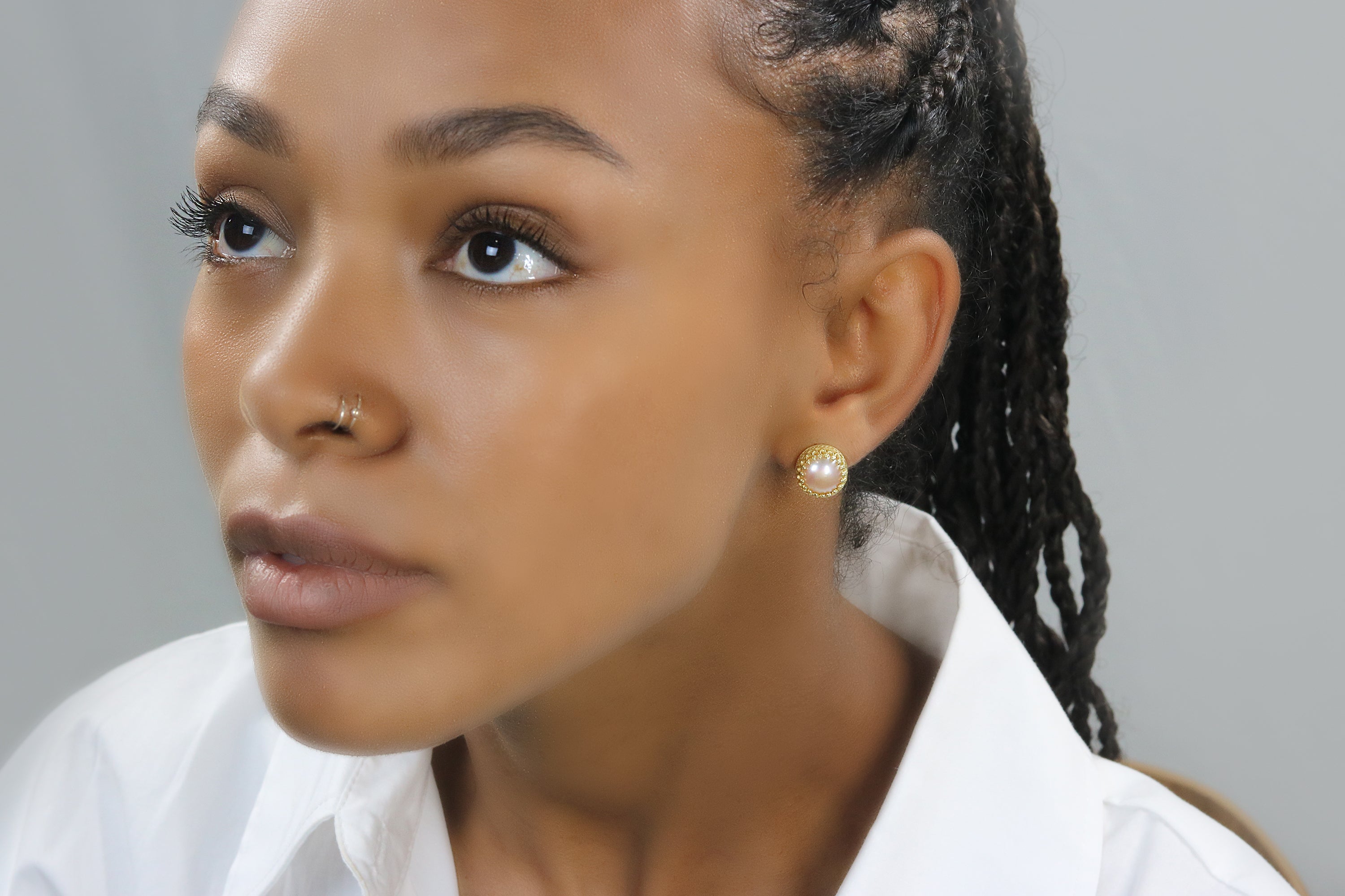 Exquisite Round Pink Pearl Earrings - June Birthstone Pearl Earrings Studs for Women and Girls - Weddings, Birthdays, Anniversaries Earrings Anemone Jewelry