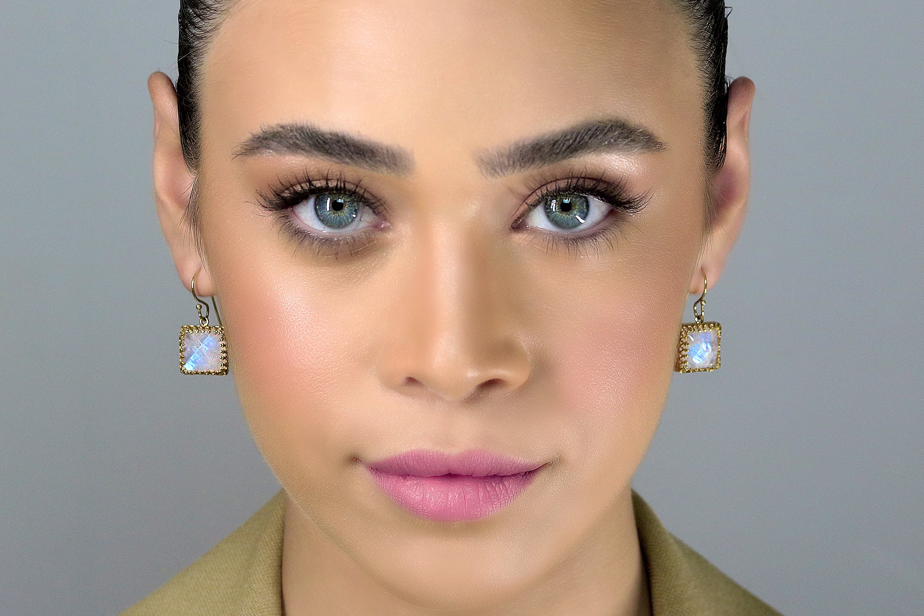 Unique Gold Rainbow Moonstone Earrings Earrings Anemone Jewelry