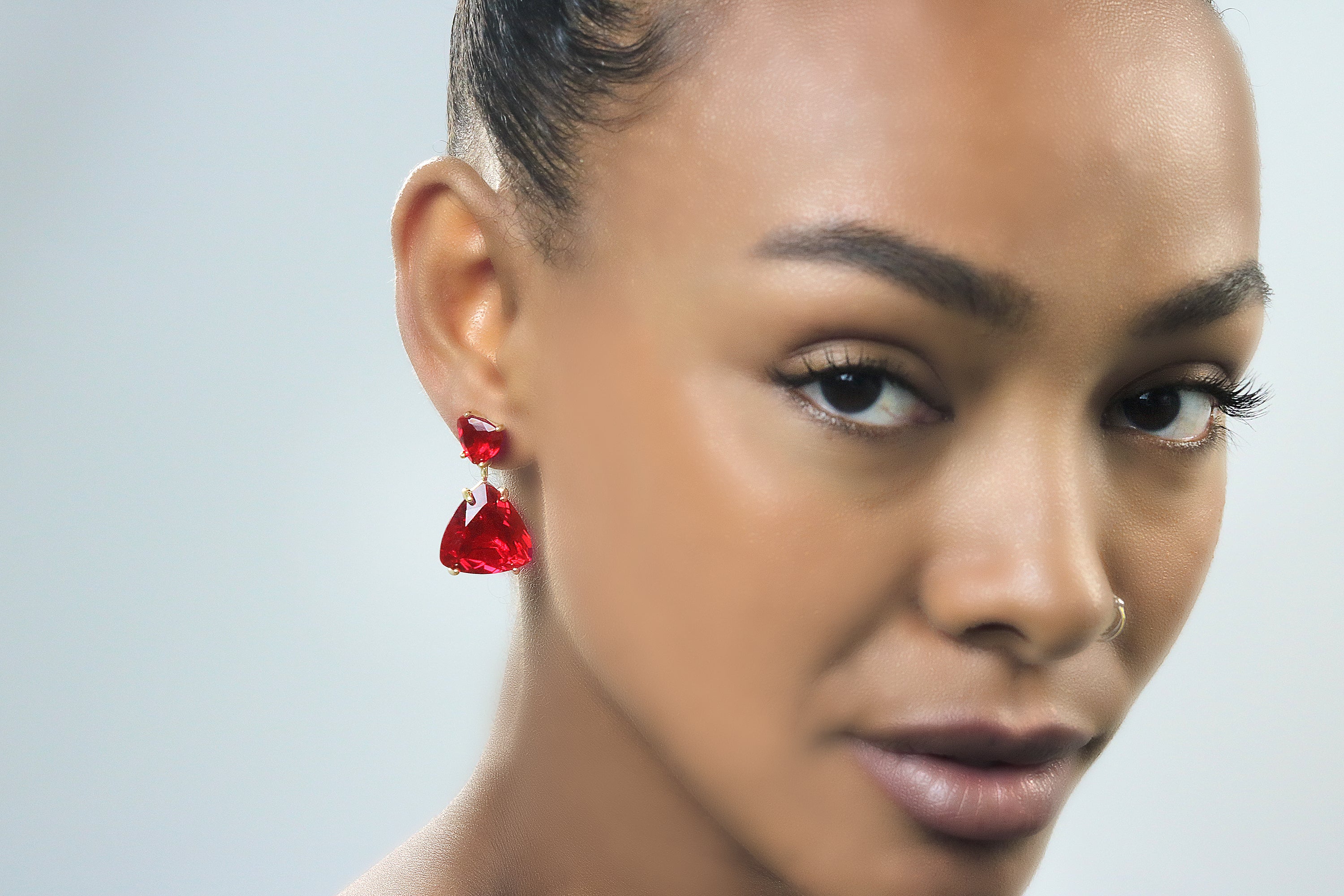 Statement Sterling Silver Ruby Earrings Earrings Anemone Jewelry