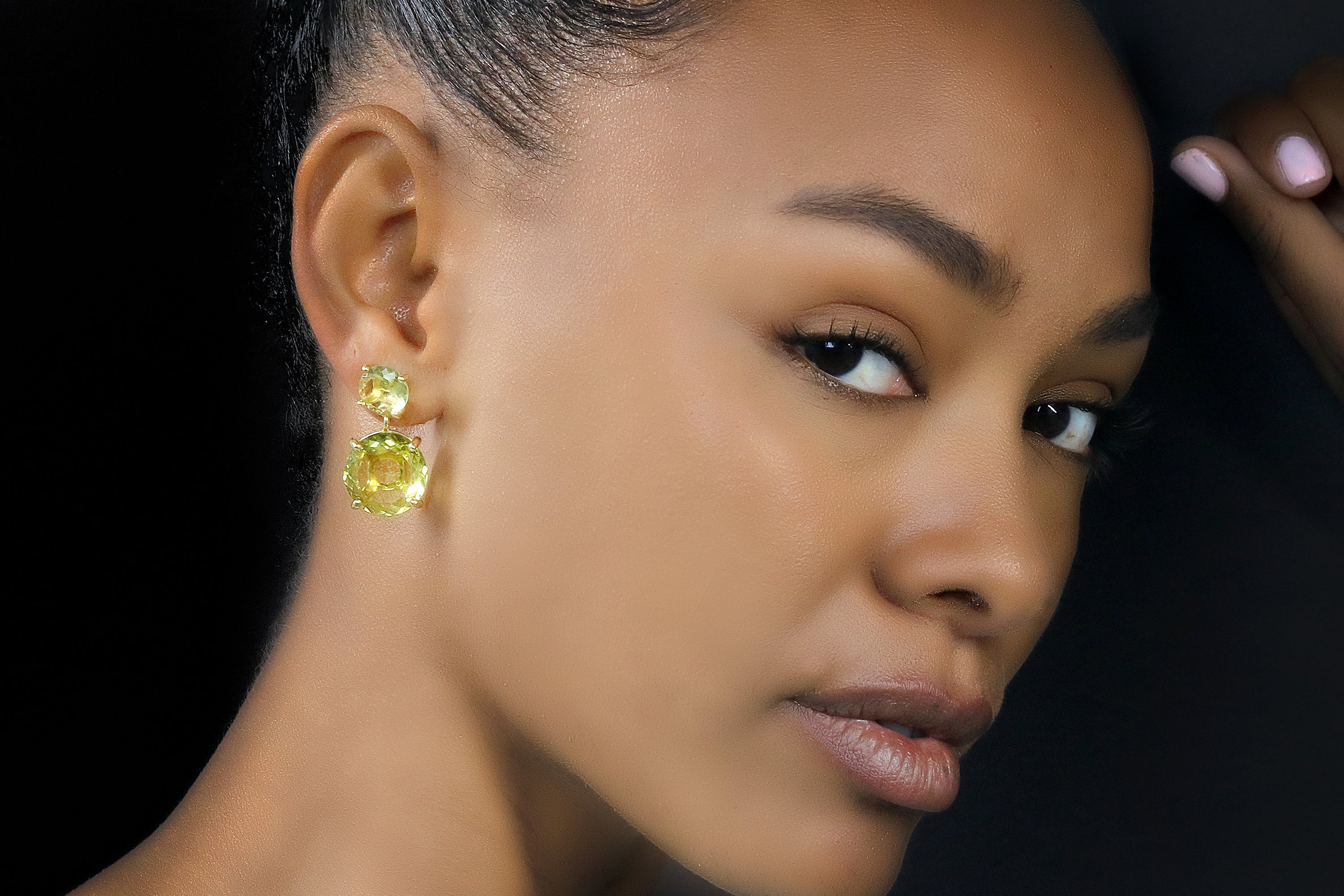 Classy Lemon Quartz 14k Gold Earrings Earrings Anemone Jewelry