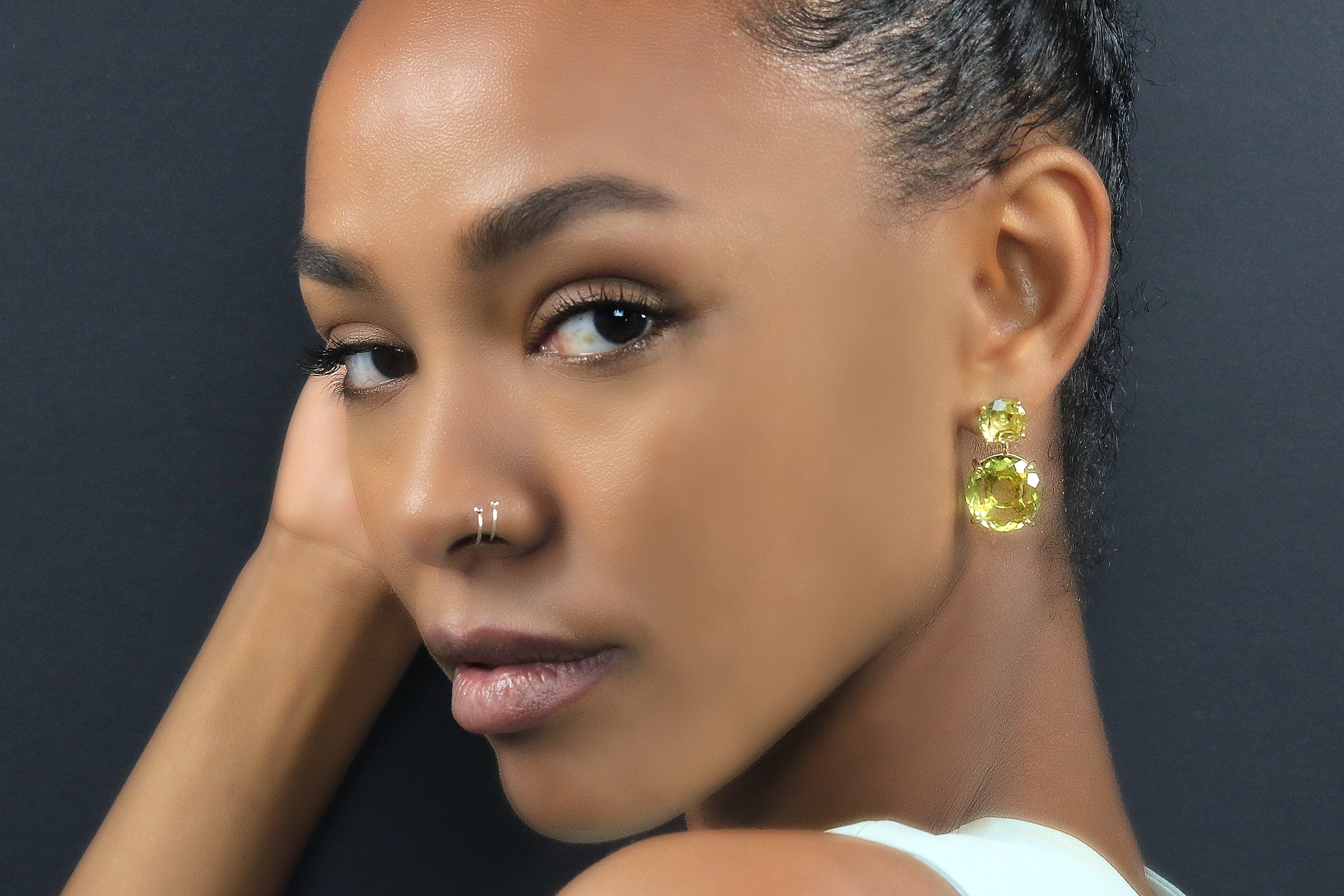 Classy Lemon Quartz 14k Gold Earrings Earrings Anemone Jewelry