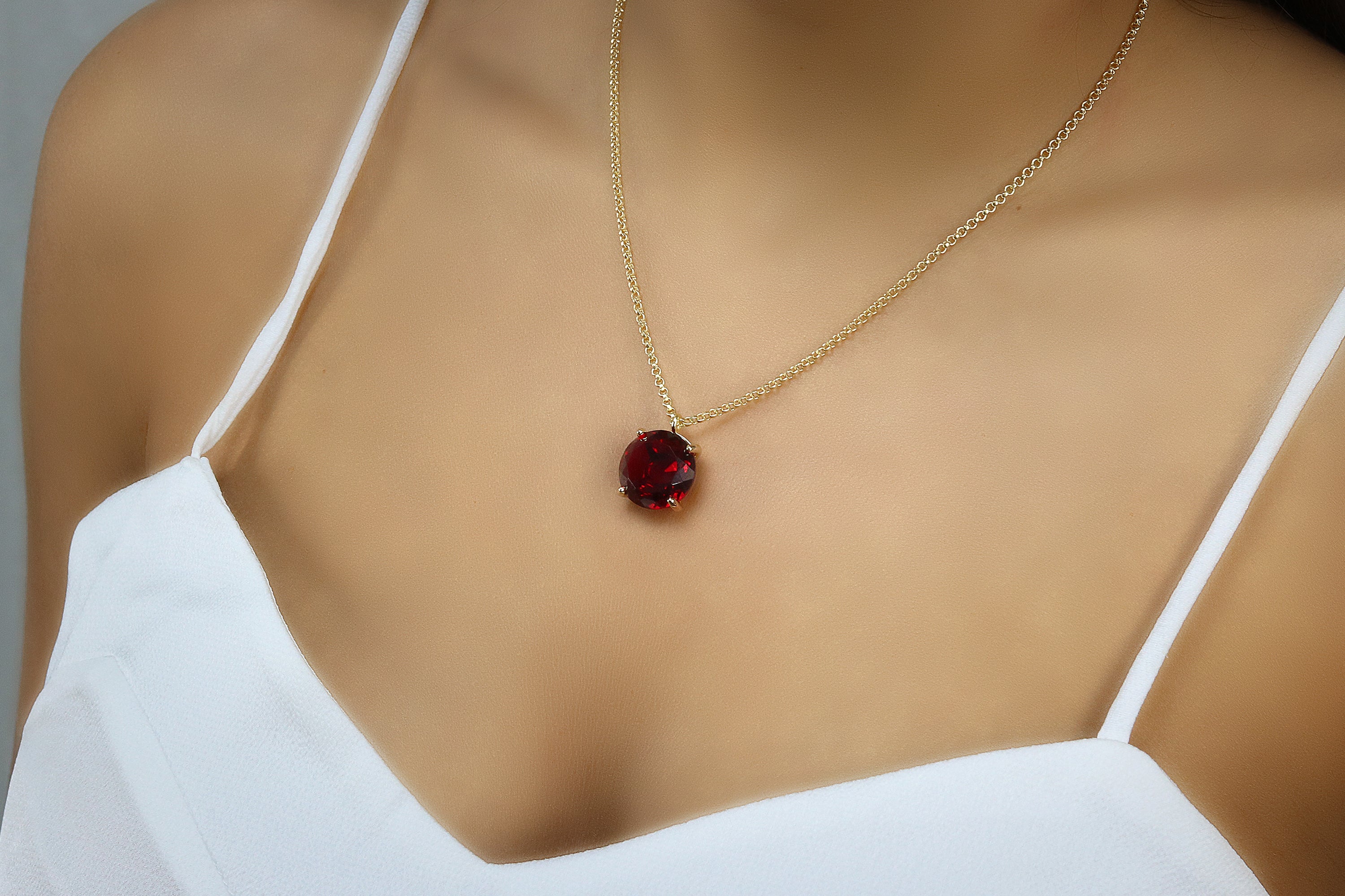 Glamorous Garnet Necklace in 14k Gold Filled necklaces Anemone Jewelry