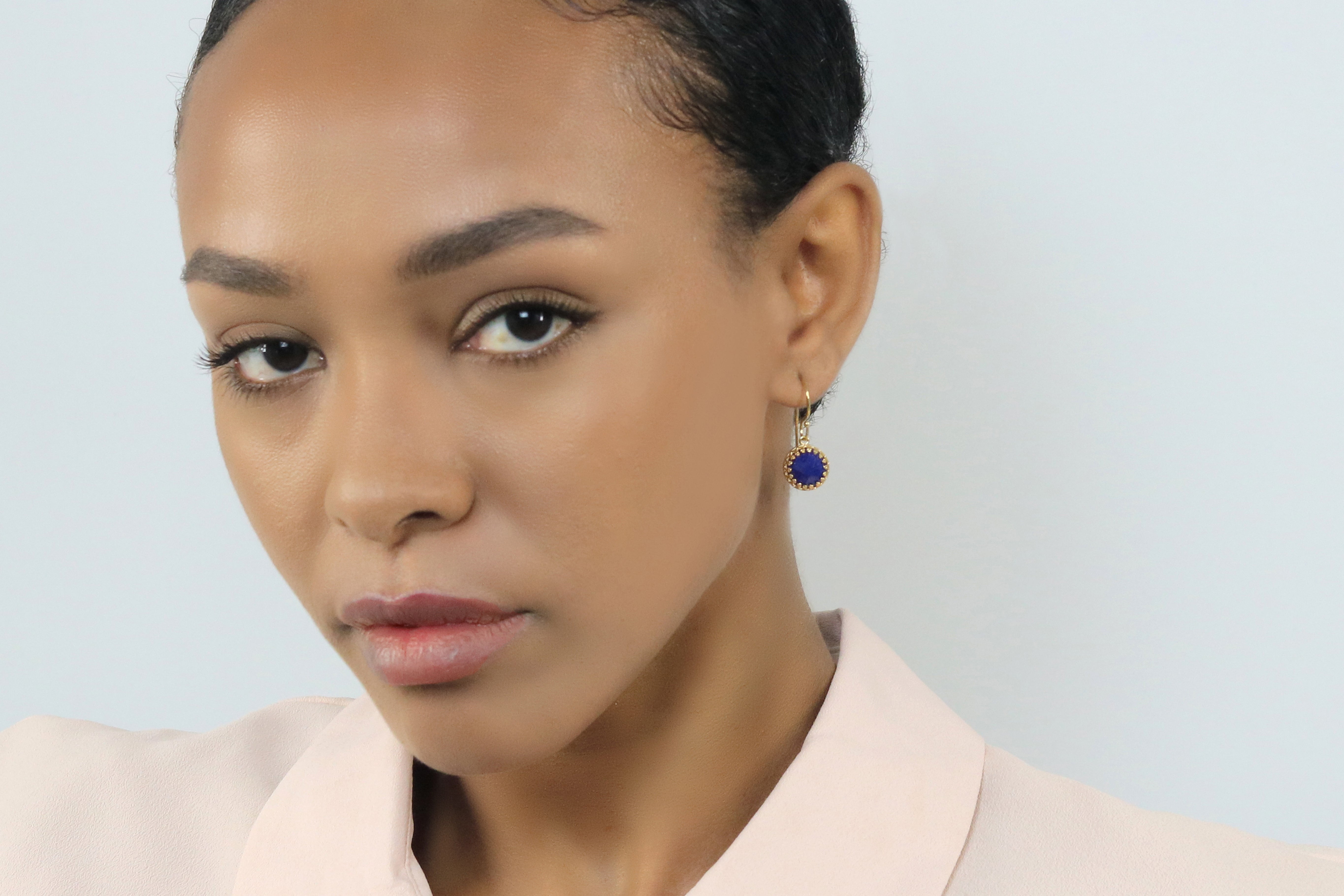 Stylish Dainty Dangle Lapis Lazuli Gold Earrings Earrings Anemone Jewelry