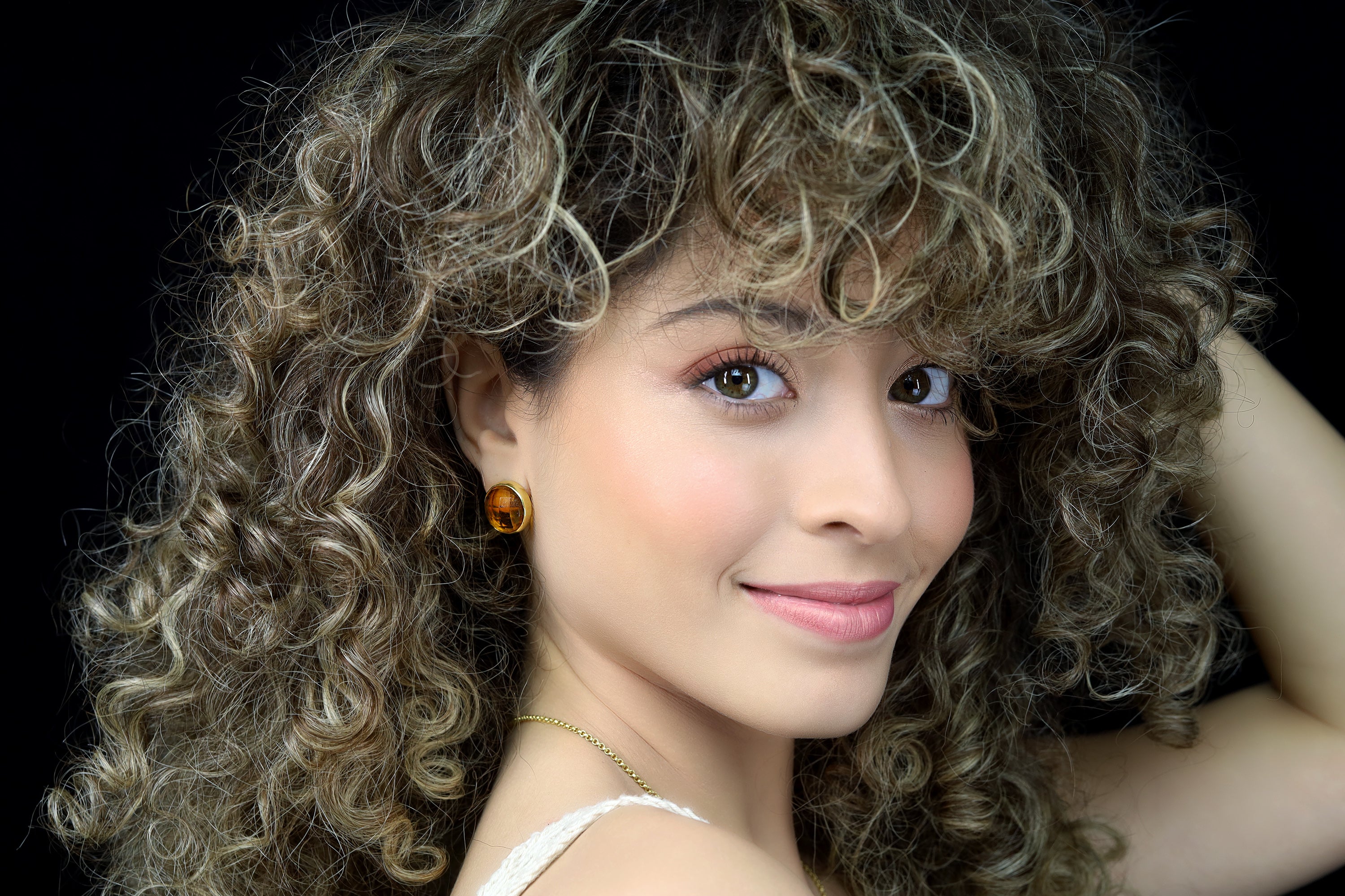 Big Bezel Set Citrine Statement Earrings in 14k Solid Gold Earrings Anemone Limited