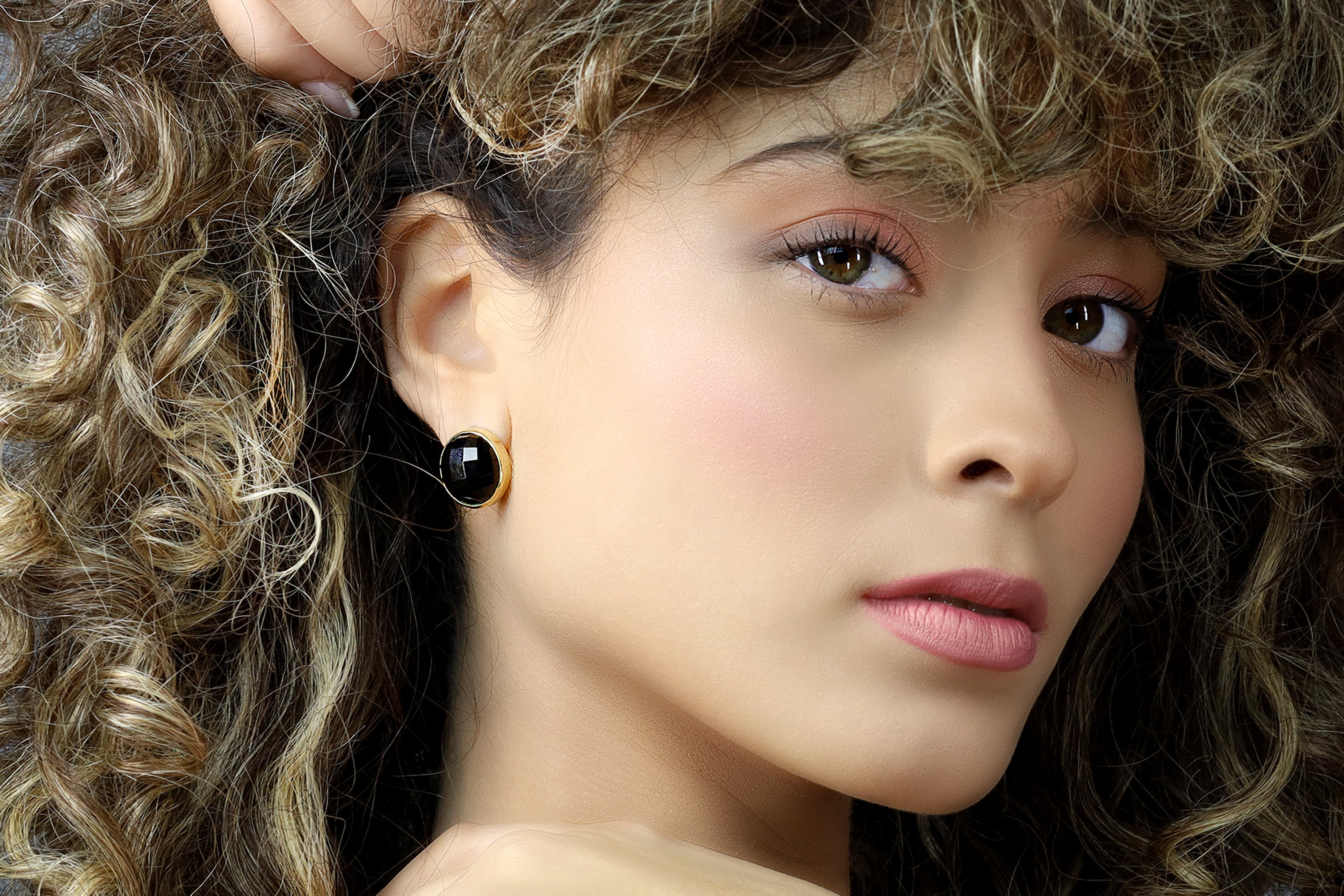 14k Gold Black Onyx Statement Stud Earrings Earrings Anemone Limited