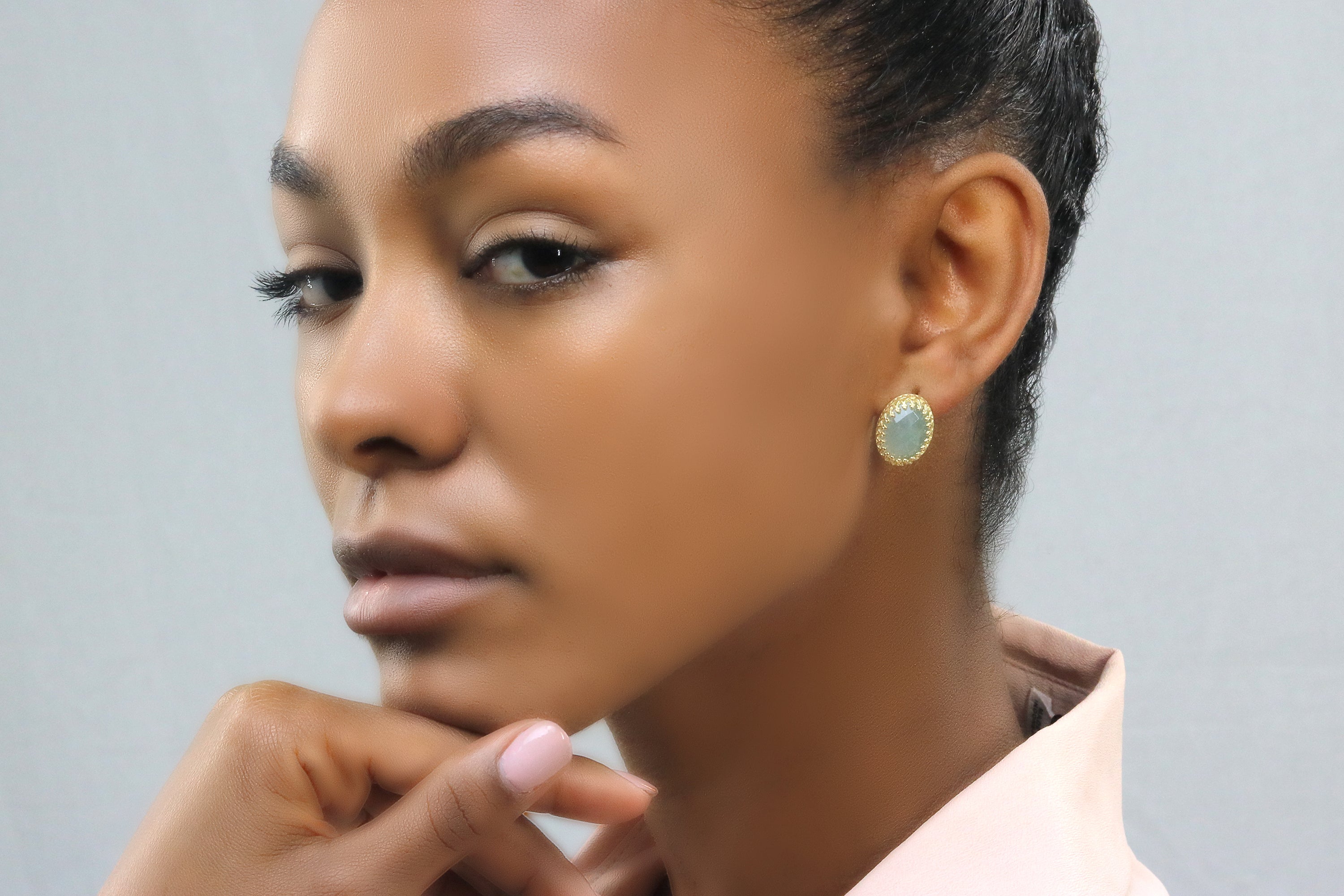 Oval Aquamarine Gold Filled Earrings Earrings Anemone Jewelry