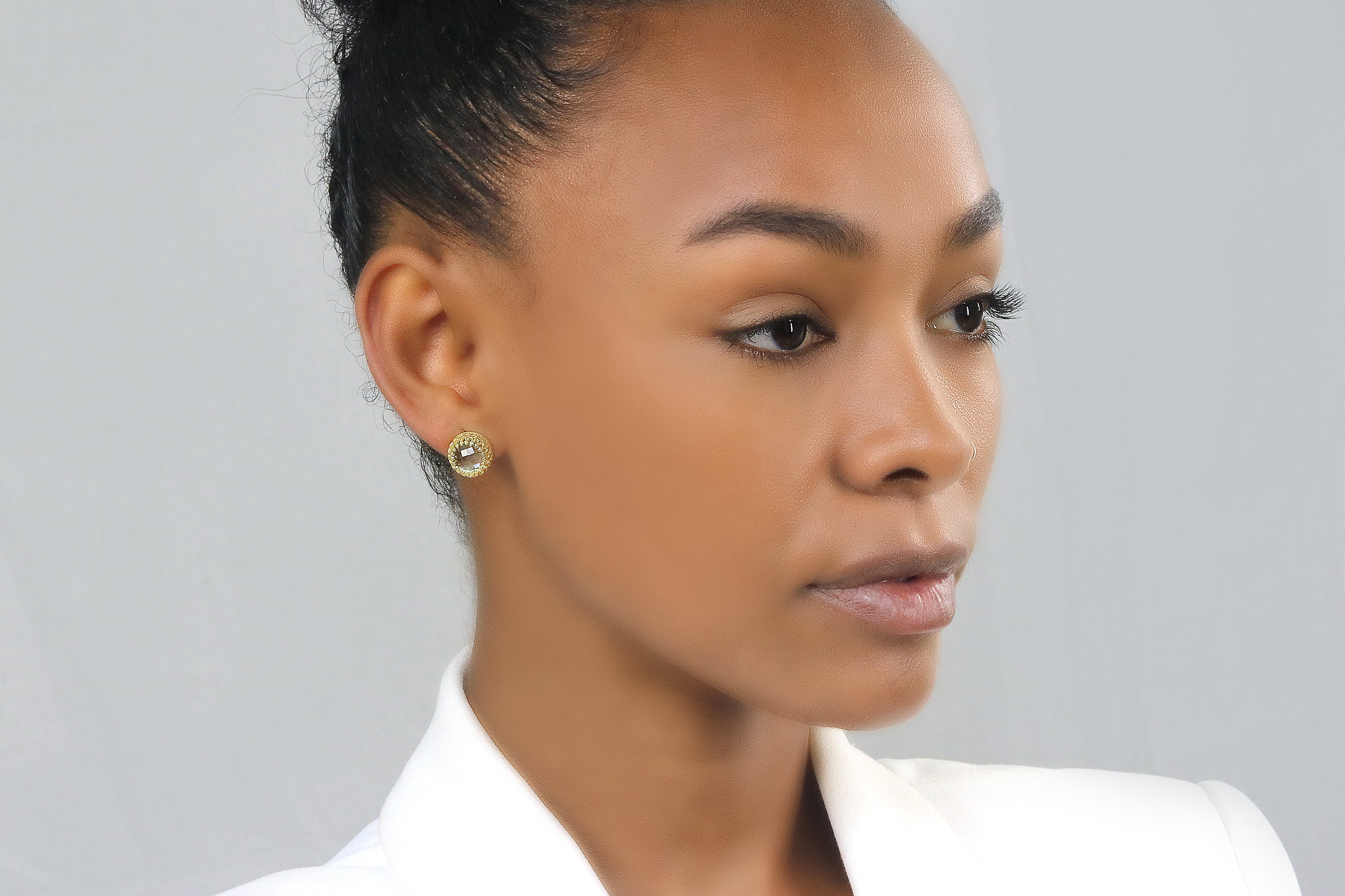 Blue Topaz Rose Gold Earrings for Women Earrings Anemone Jewelry