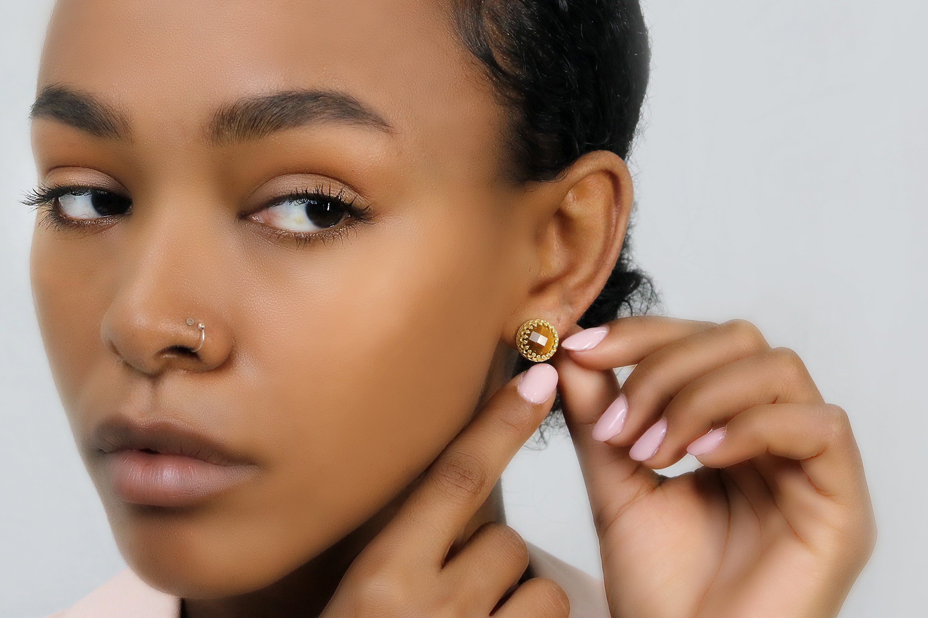 Unique Round Tiger Eye Earrings Earrings Anemone Jewelry