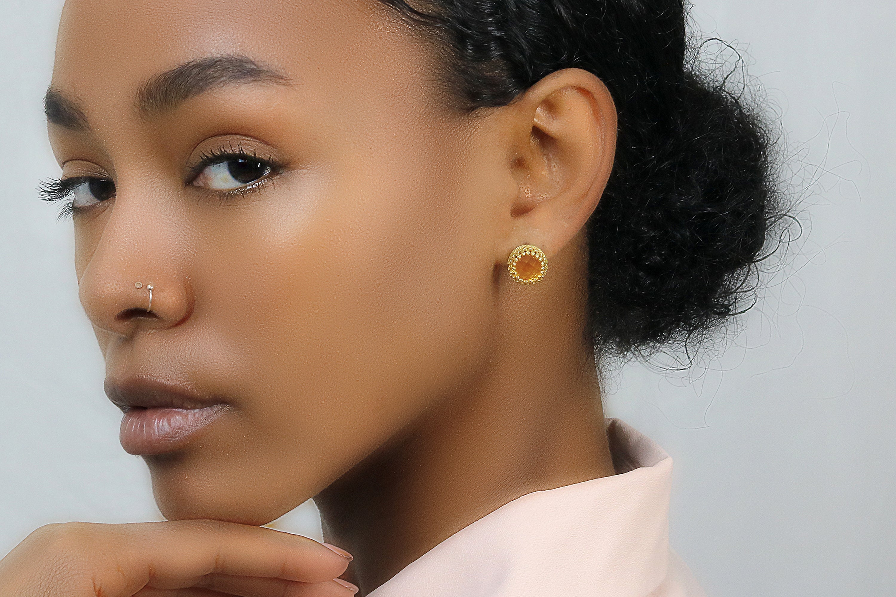 Delicate Citrine Earrings in 14k Gold Earrings Anemone Jewelry