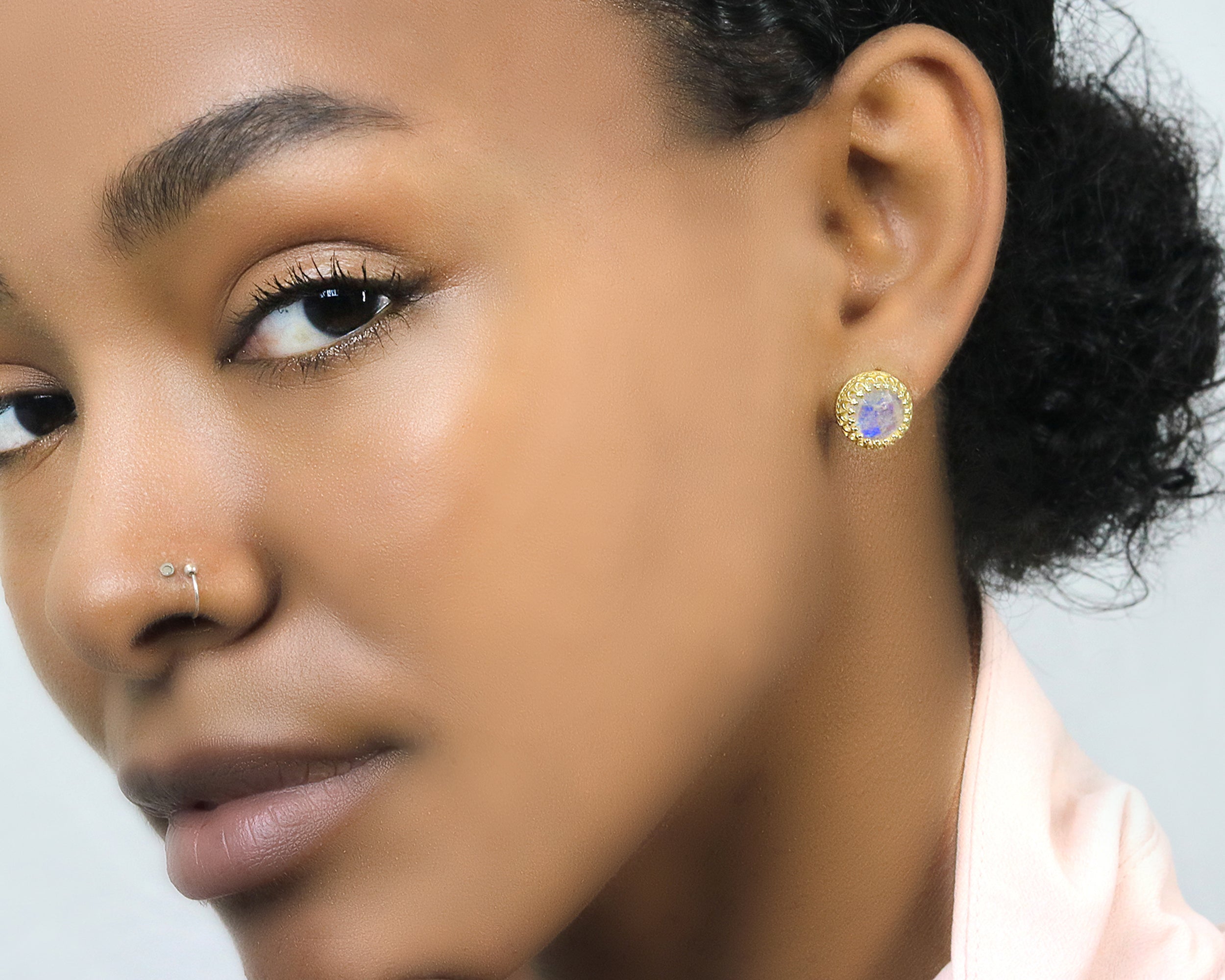 Attractive Moonstone Earrings in 925 Sterling Silver Earrings Anemone Jewelry