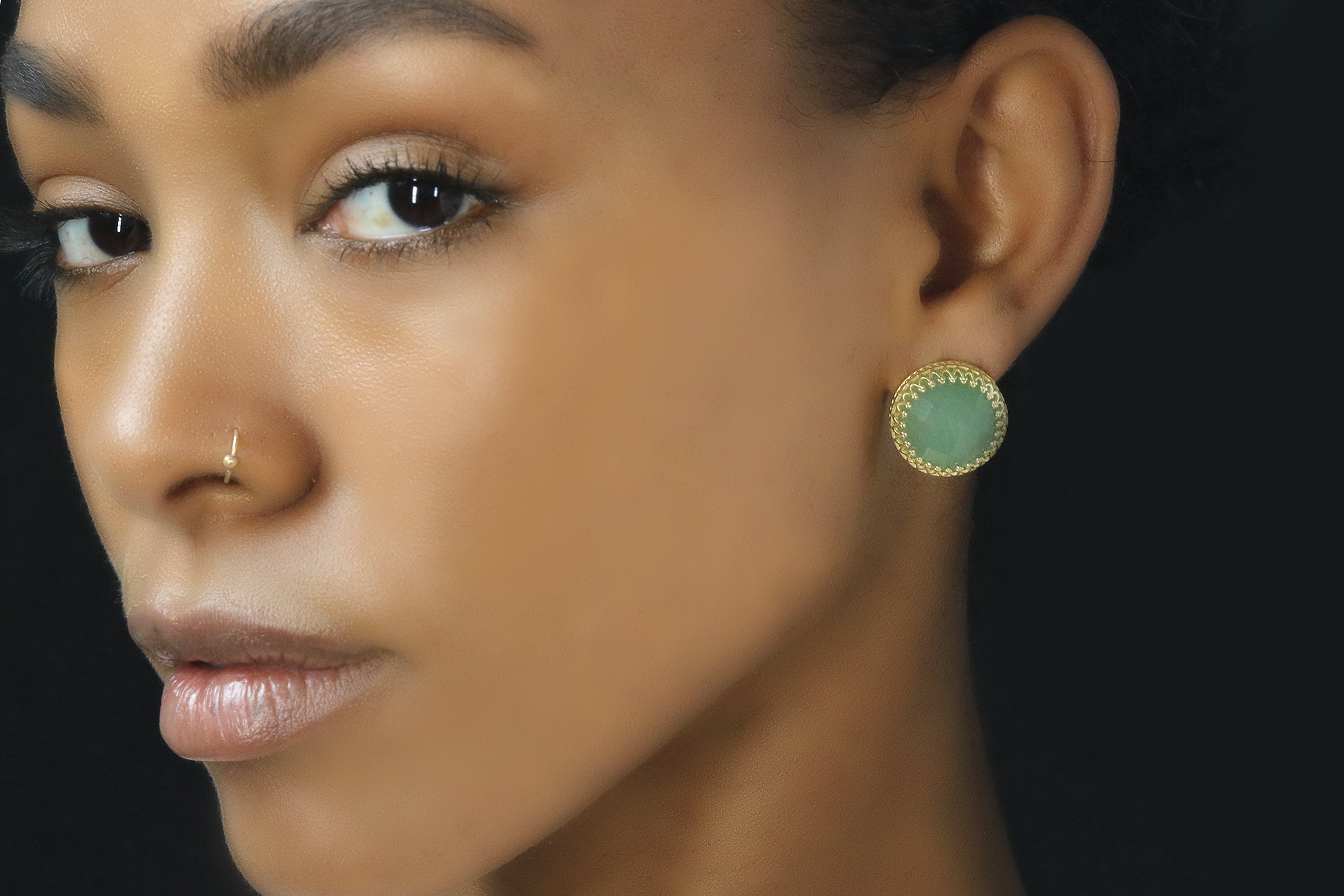 Statement Green Aventurine in 14k Gold Filled Large Earrings Earrings Anemone Jewelry