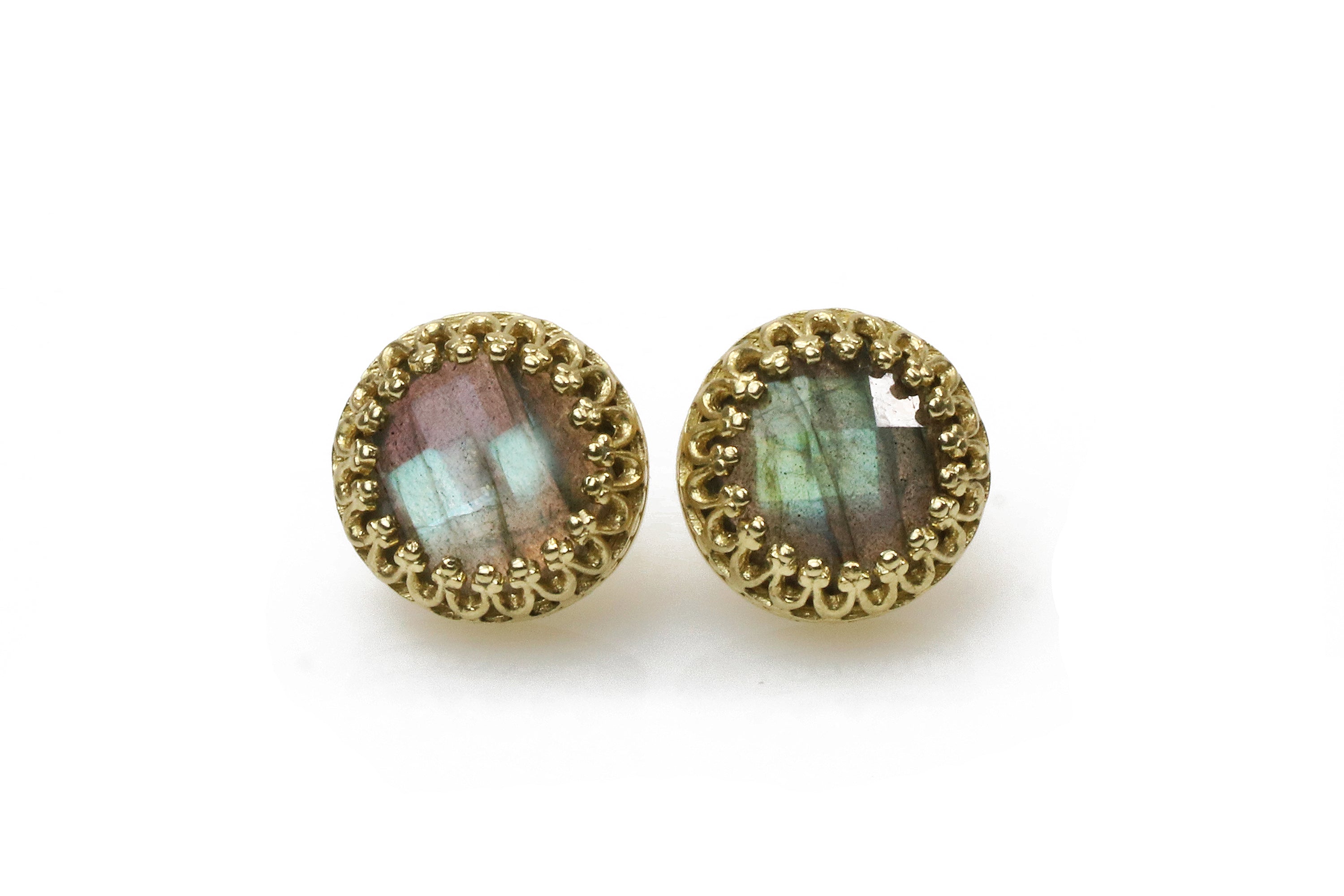 14k Gold Filled Round Labradorite Earrings Earrings Anemone Jewelry