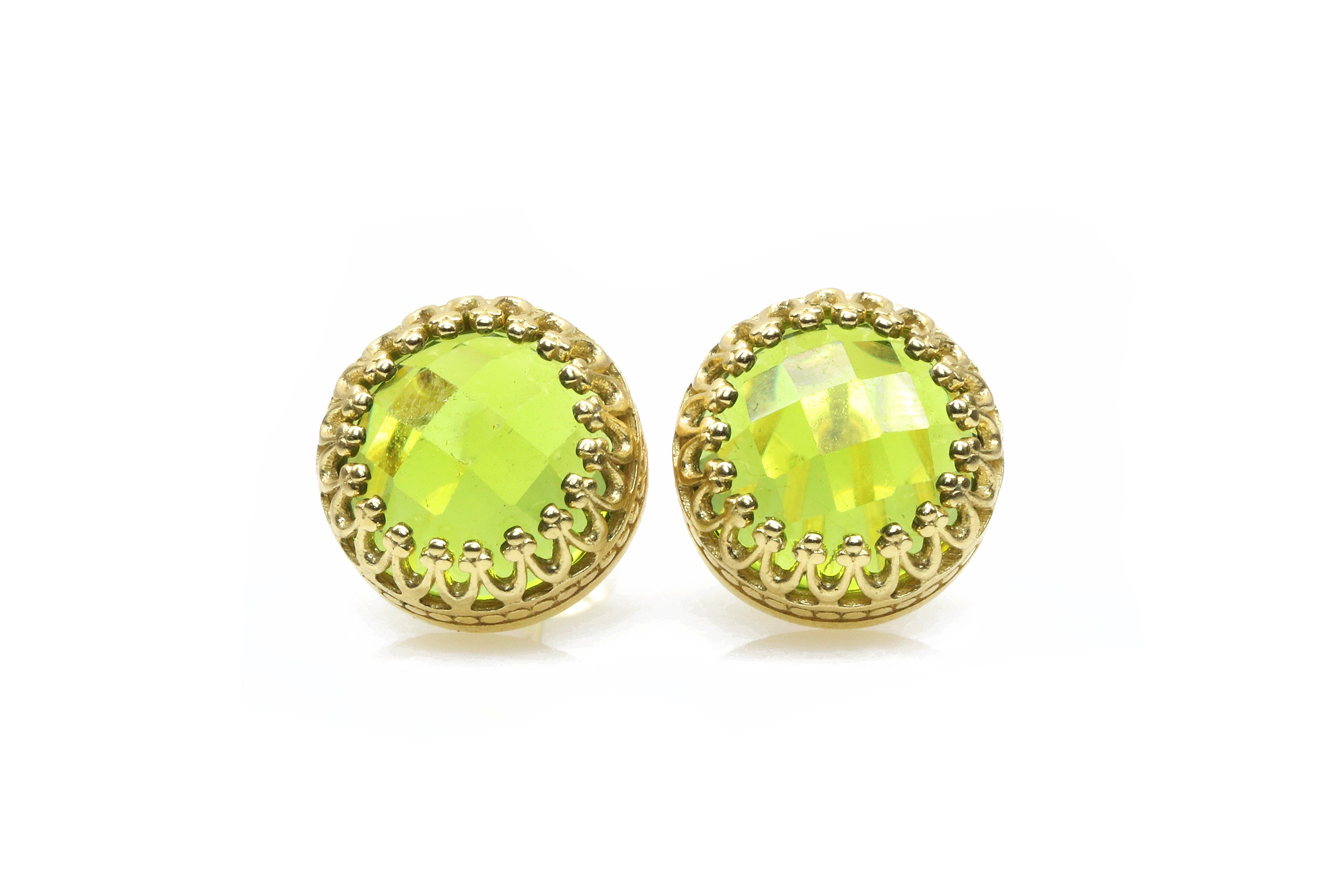 Lustrous Peridot Jewelry Earrings in 14k Gold Earrings Anemone Jewelry