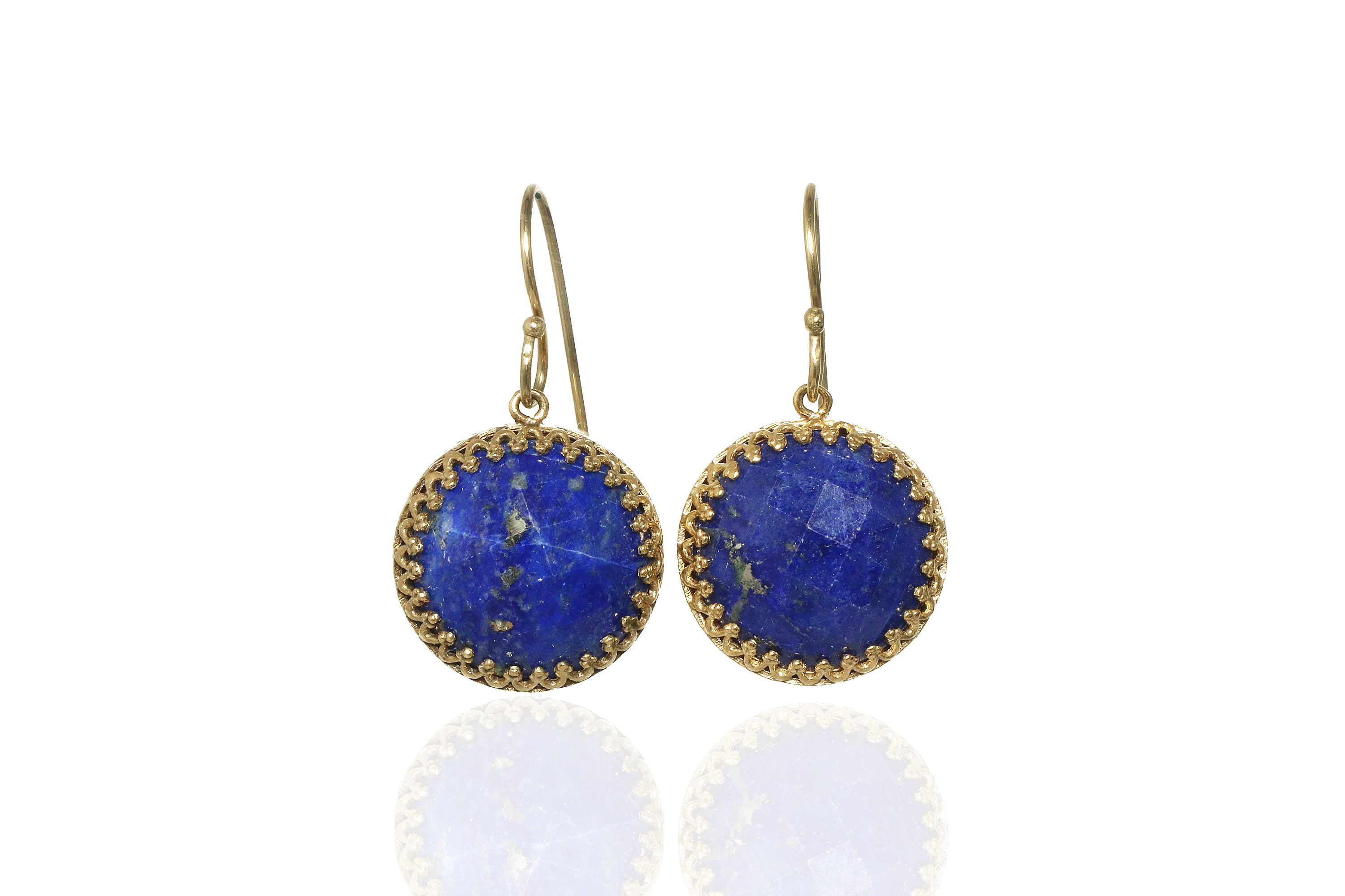 Statement Lapis Lazuli Gold Hook Earrings Earrings Anemone Jewelry