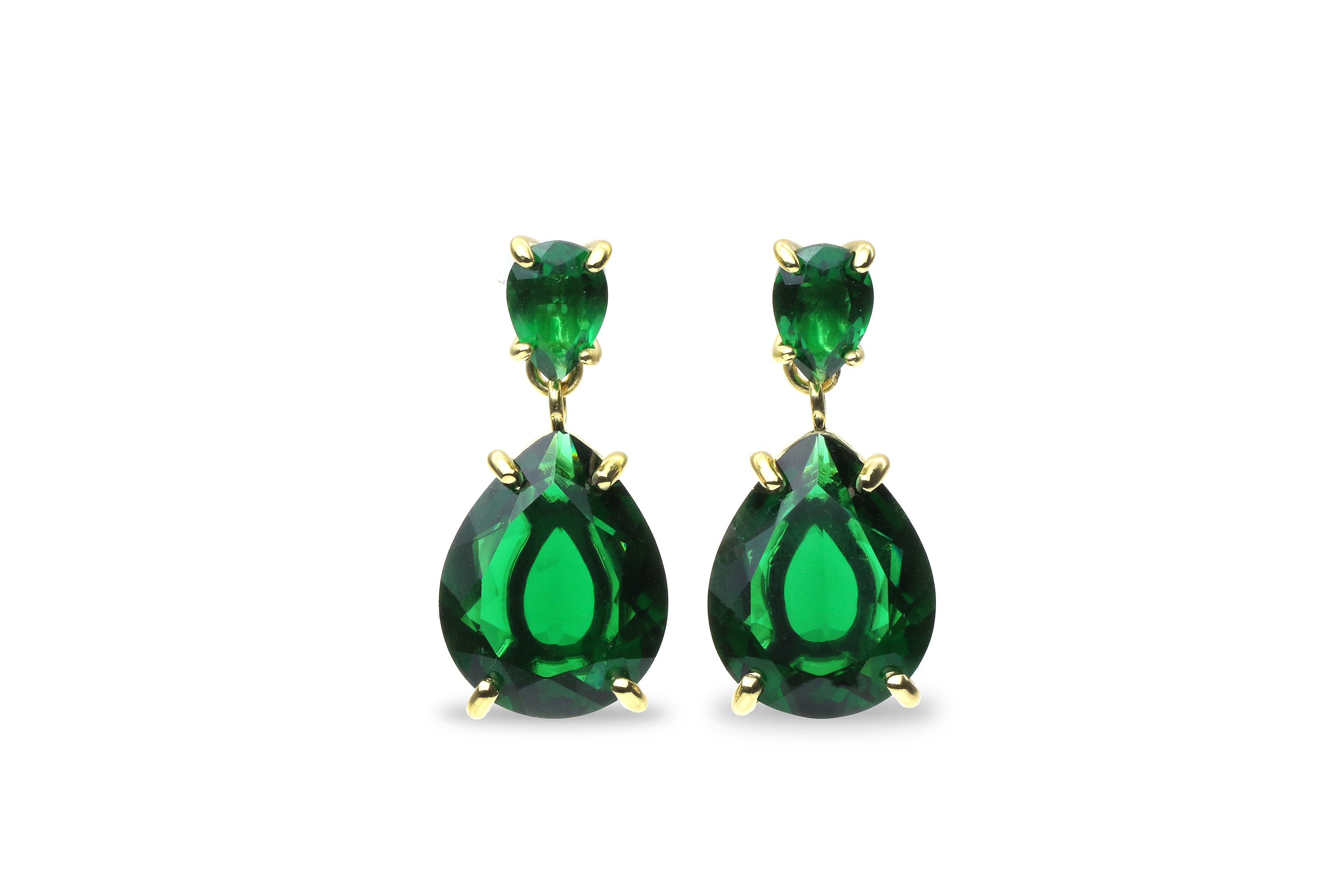 Luxurious Sterling Silver Emerald Earrings Earrings Anemone Jewelry