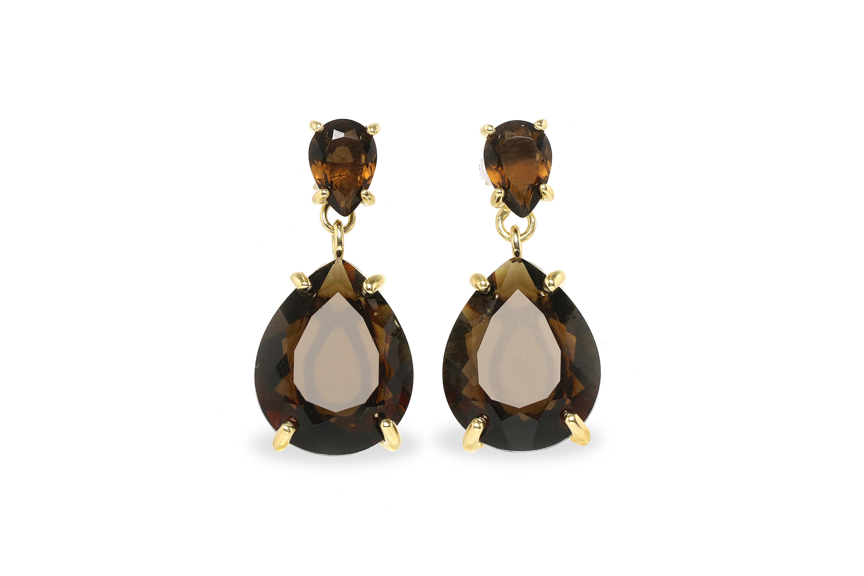 Pear Smoky Quartz Earrings Earrings Anemone Jewelry