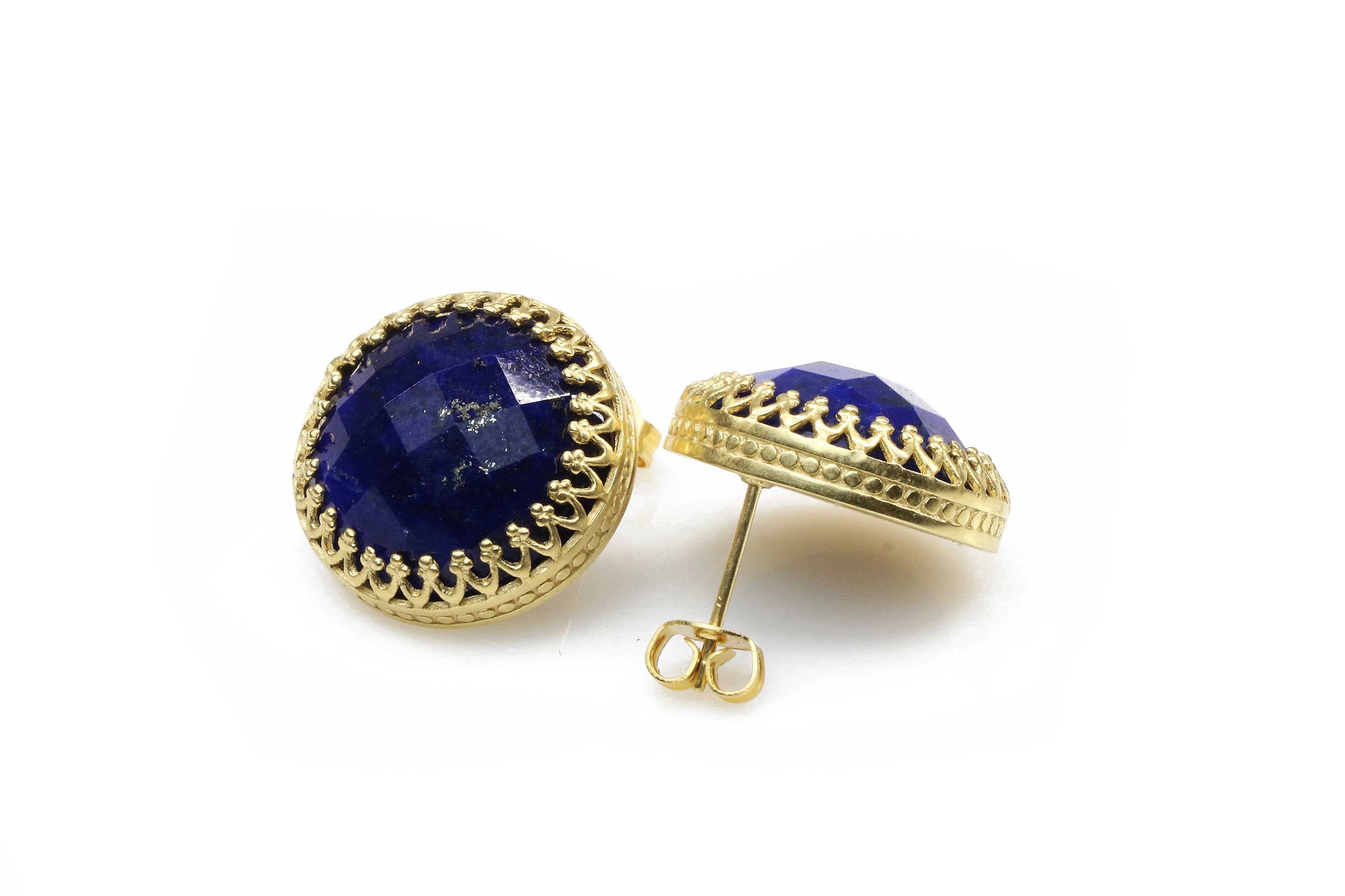 Lapis Lazuli Blue Statement Earrings in Sterling Silver Earrings Anemone Jewelry