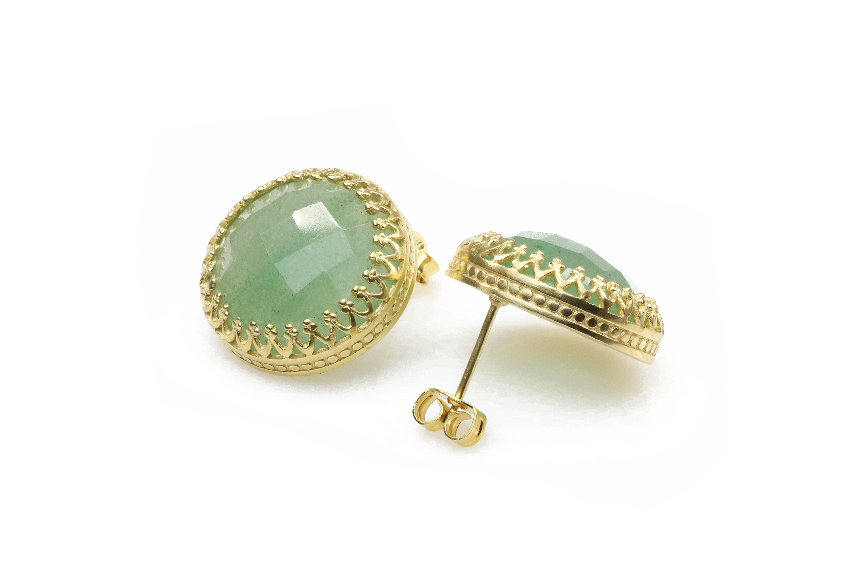 Statement Green Aventurine in 14k Gold Filled Large Earrings Earrings Anemone Jewelry
