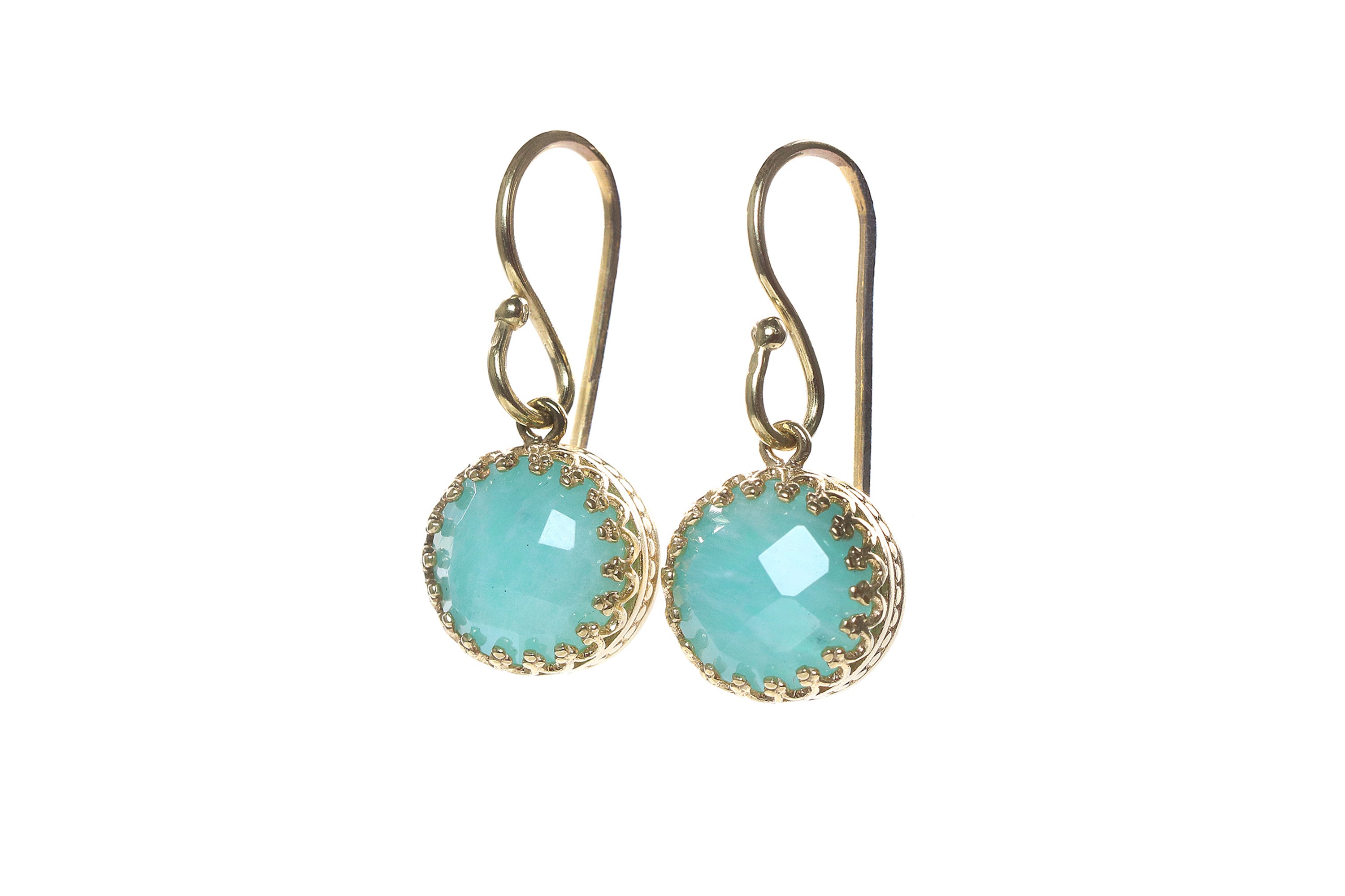 Dreamy Amazonite Gold Earrings Earrings Anemone Jewelry