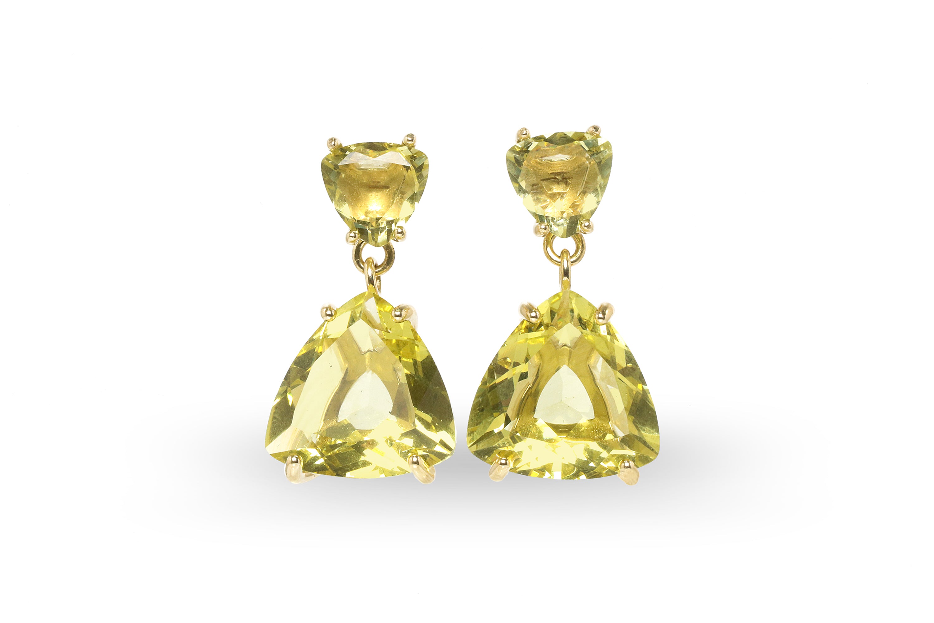 Bright Lemon Quartz Earrings in Gold Earrings Anemone Jewelry