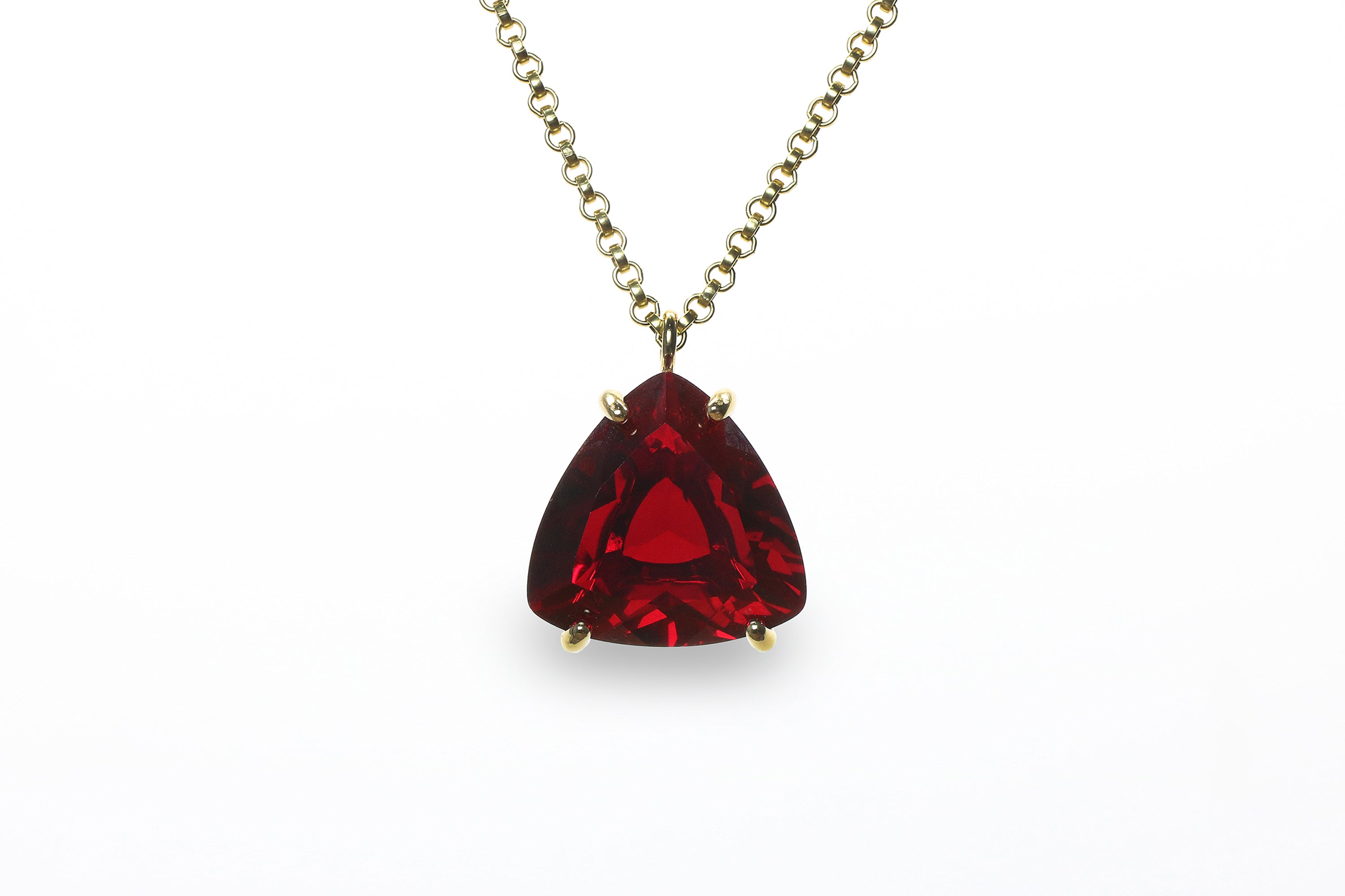 Gorgeous Garnet Pendant Necklace in Gold necklaces Anemone Jewelry