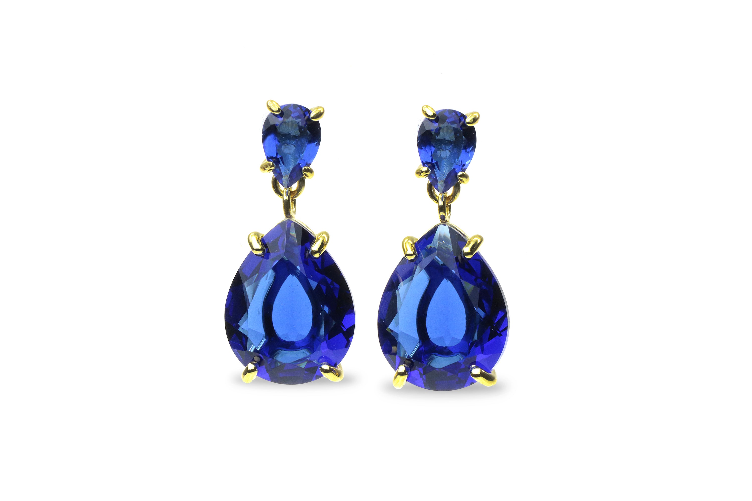 Double Blue Sapphire Earrings Earrings Anemone Jewelry
