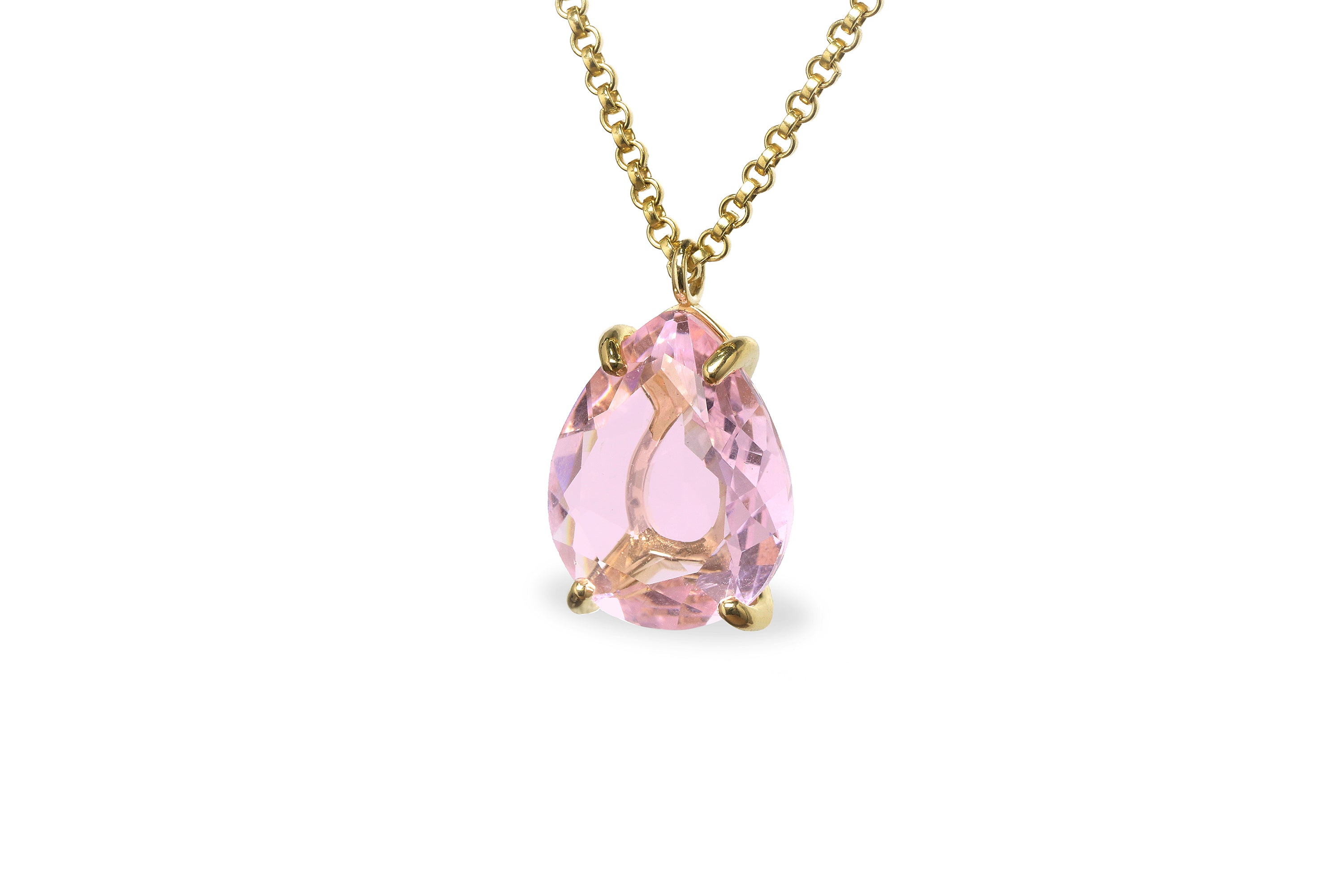 Statement Pear Rose Quartz Necklace necklaces Anemone Jewelry