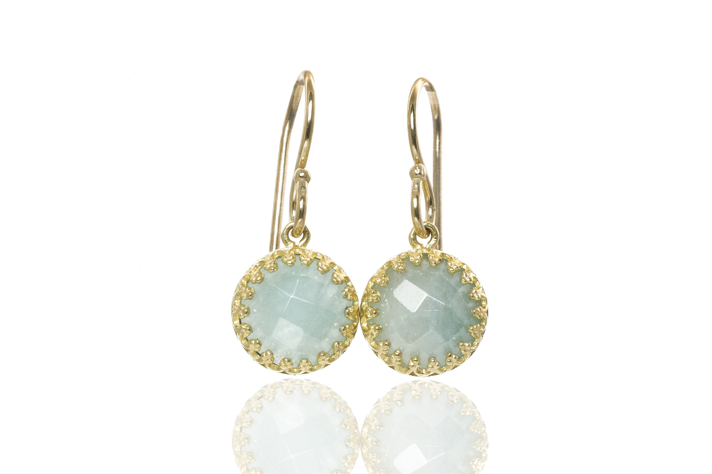 Handmade Aquamarine Gold Earrings Earrings Anemone Jewelry