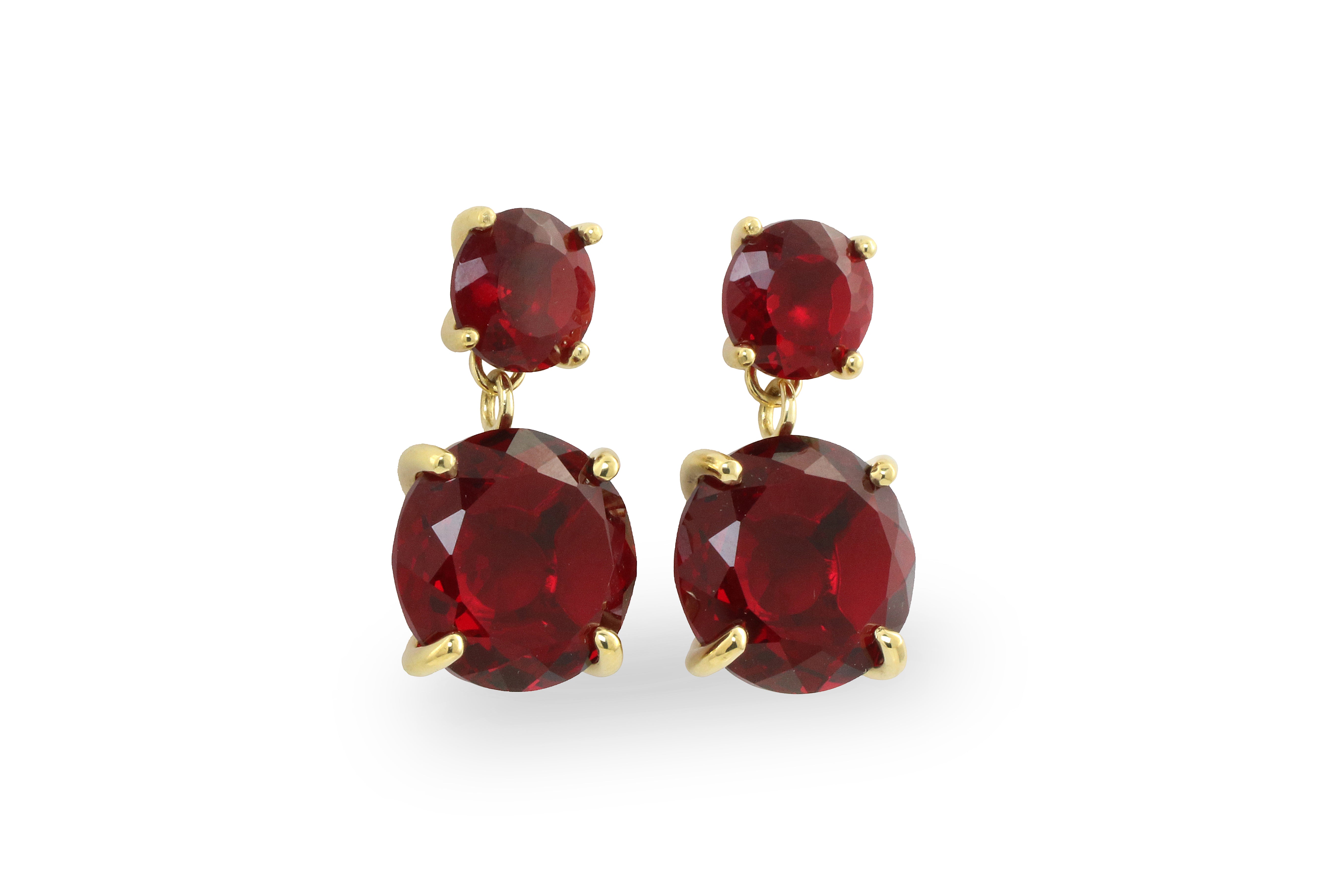 Vibrant Stud Dangle Garnet Rose Gold Earrings Earrings Anemone Jewelry