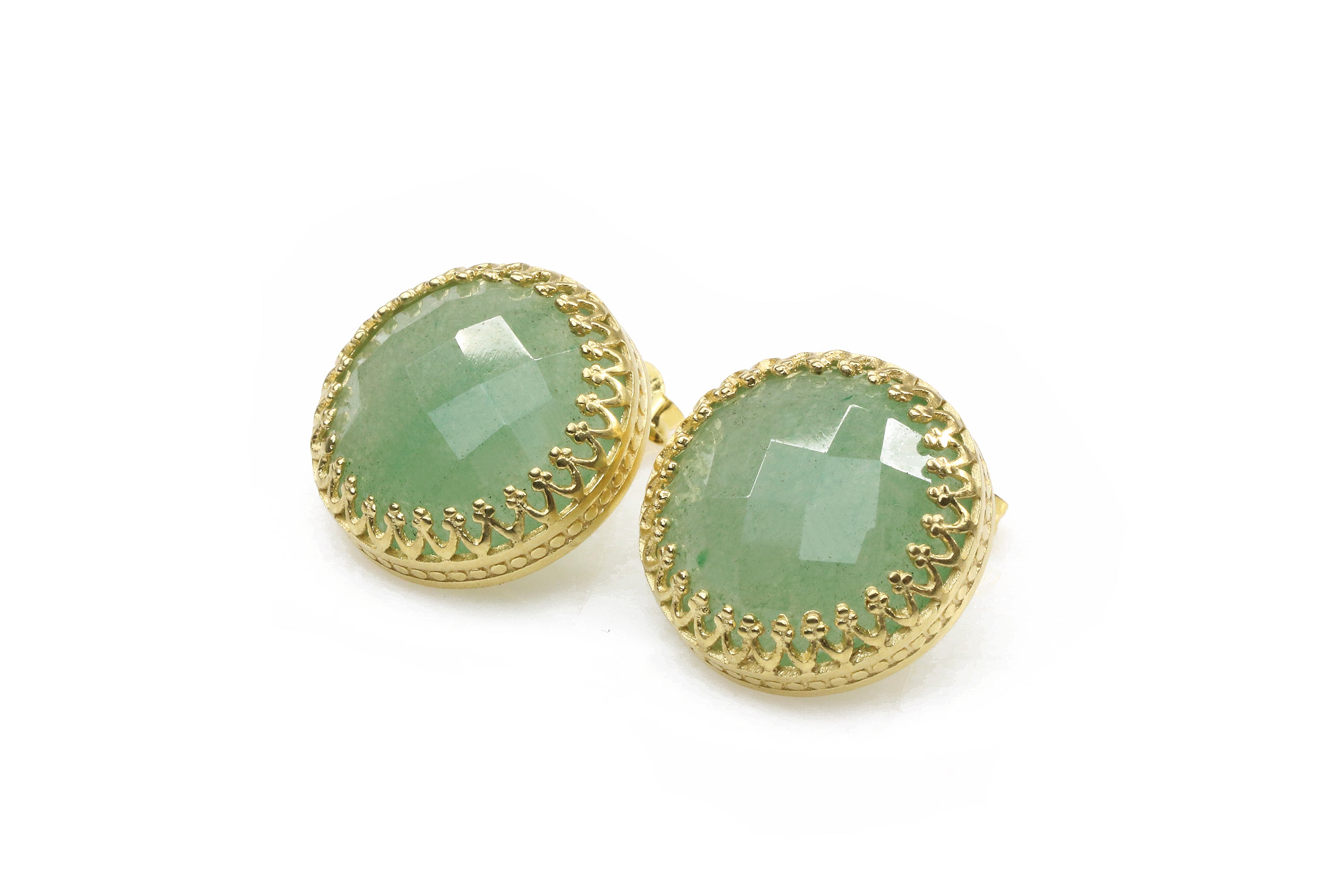Statement Green Aventurine in 14k Gold Filled Large Earrings Earrings Anemone Jewelry