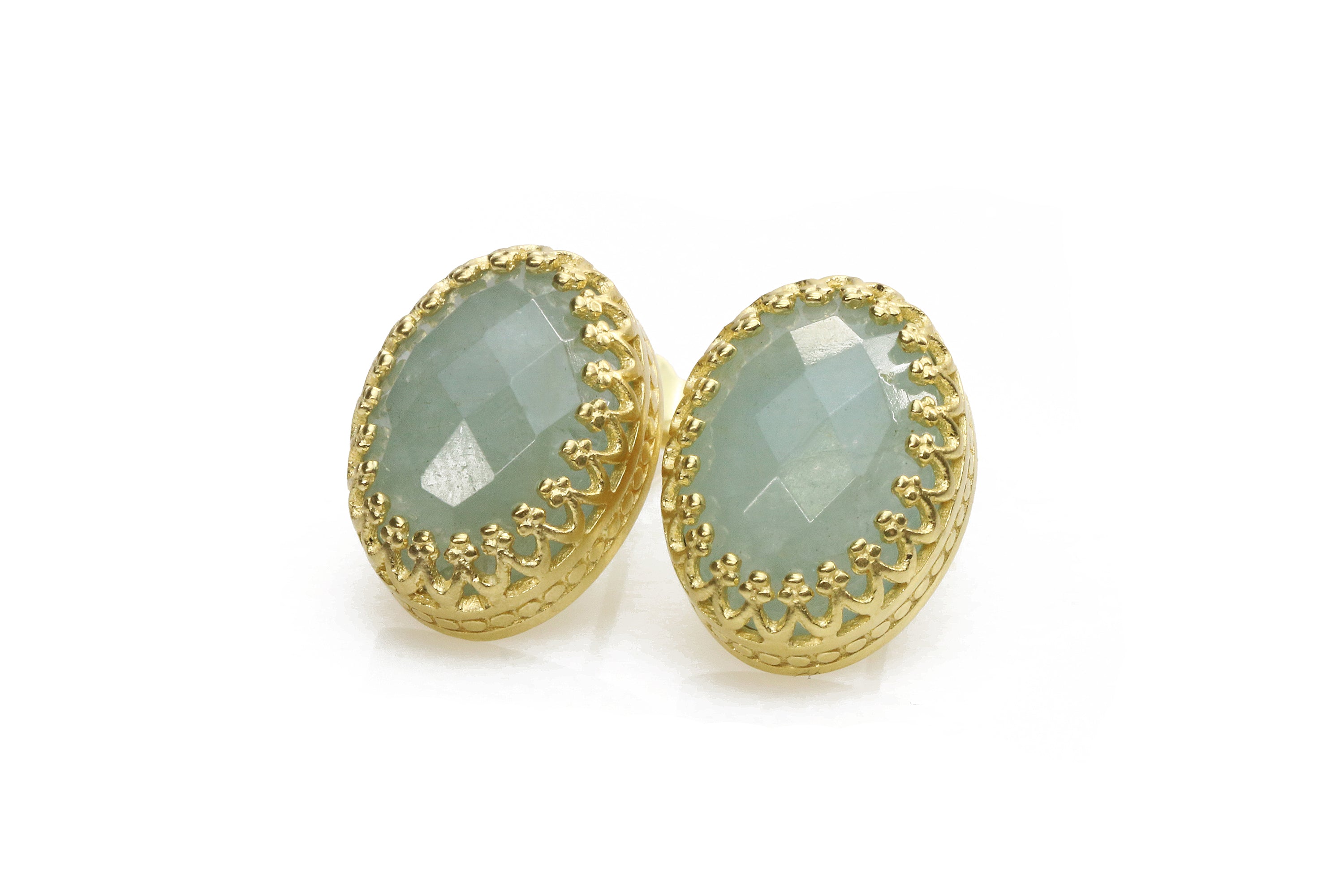 Oval Aquamarine Gold Filled Earrings Earrings Anemone Jewelry
