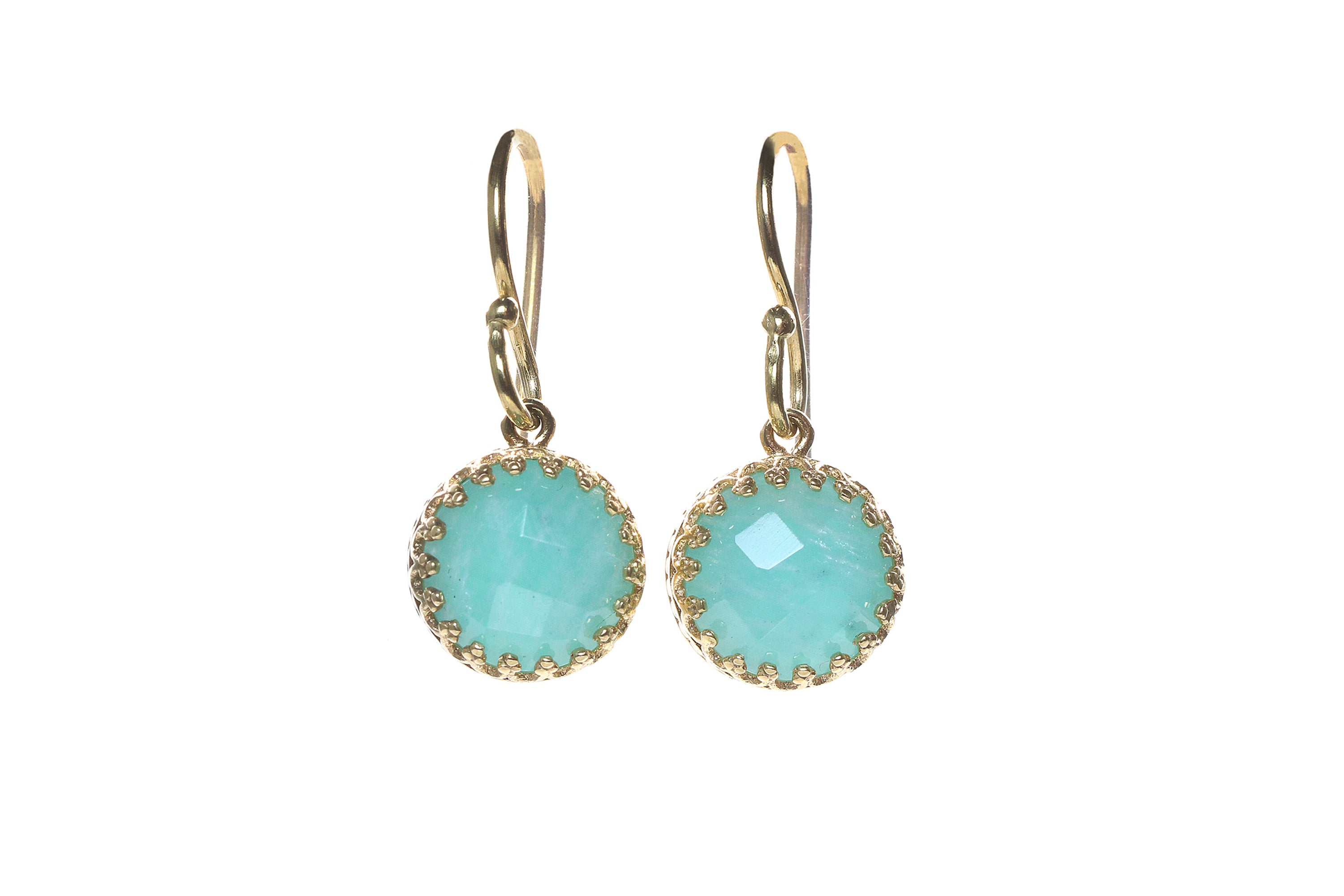 Dreamy Amazonite Gold Earrings Earrings Anemone Jewelry