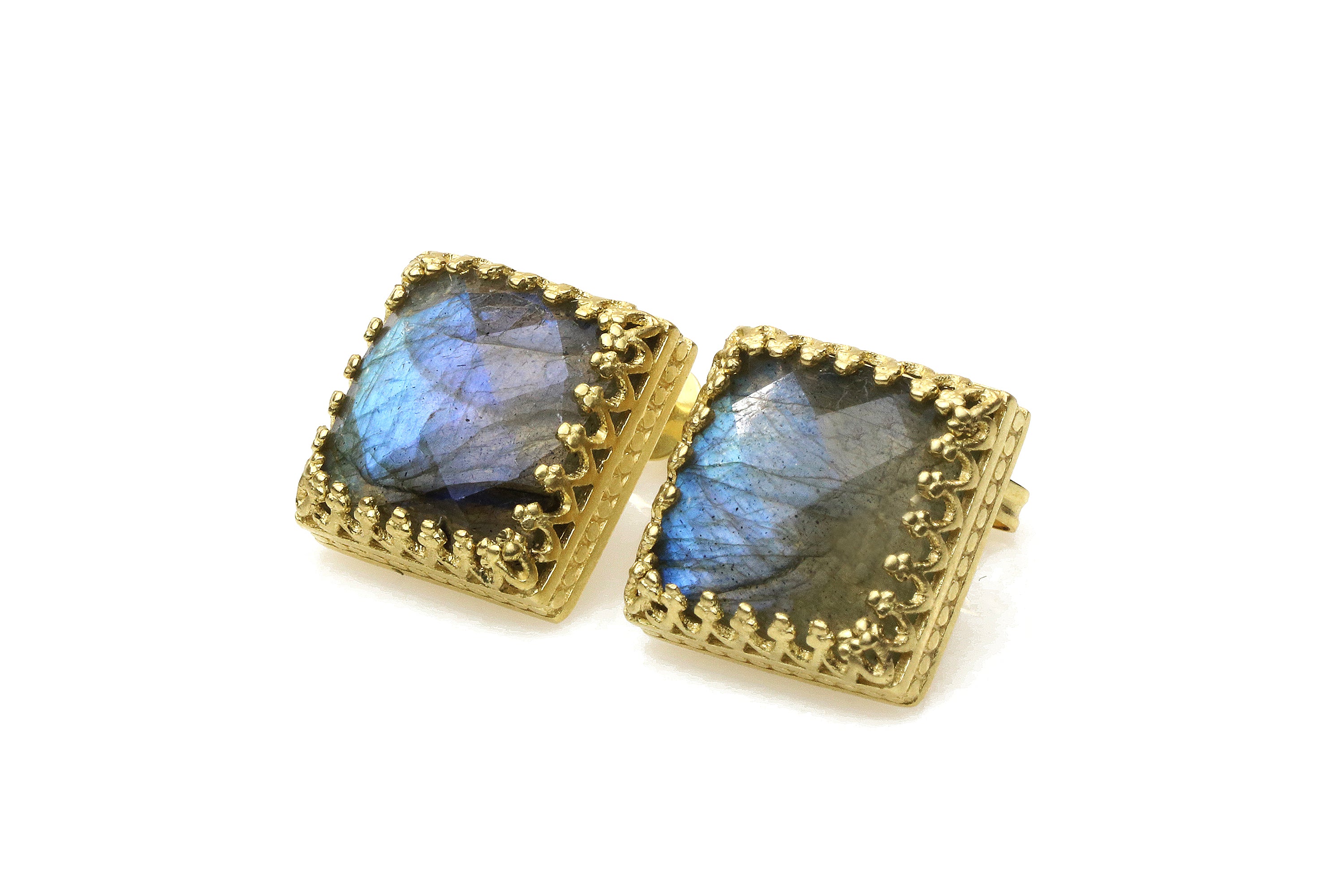Artisan Labradorite Gemstone Earrings Earrings Anemone Jewelry