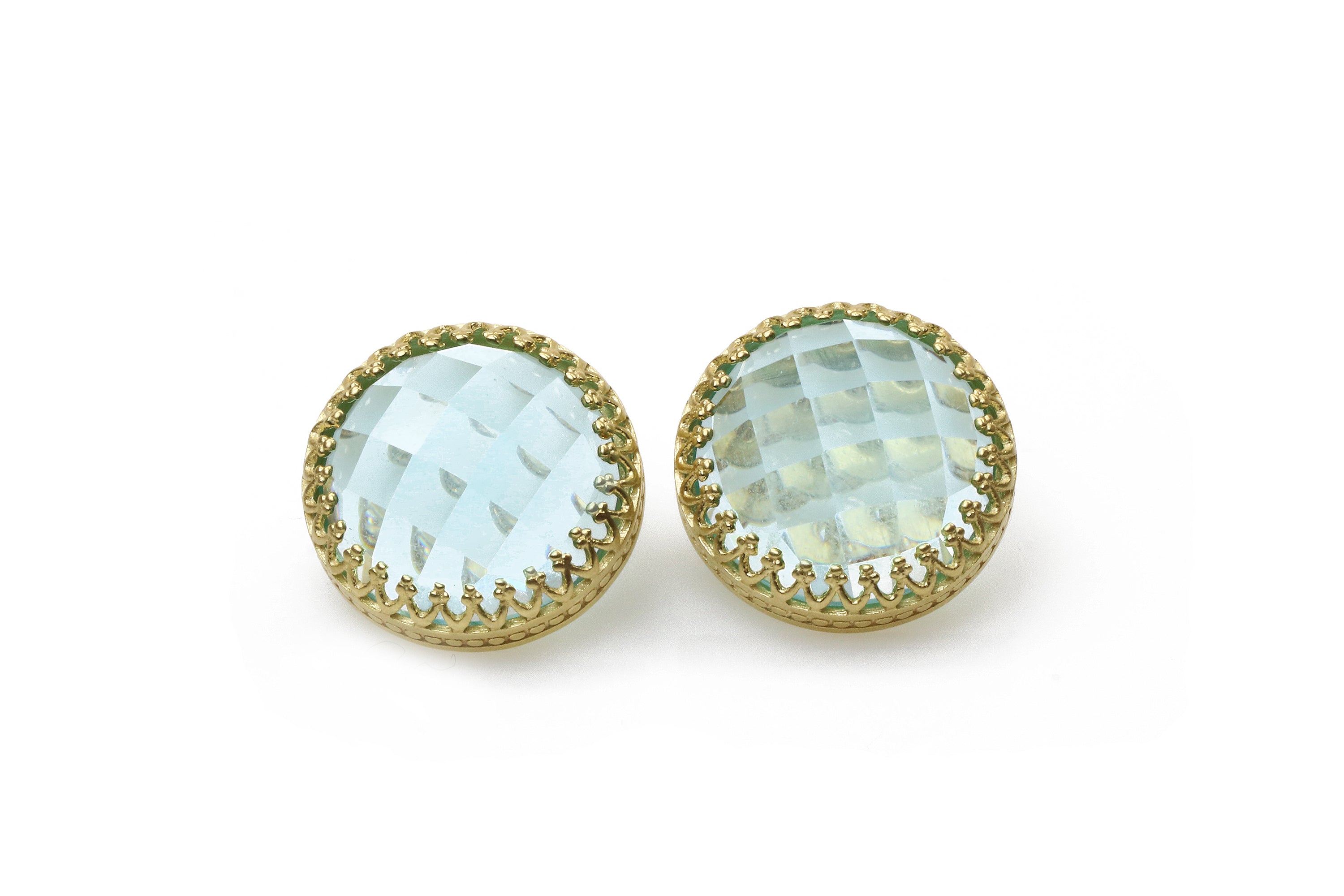 Statement Gold Earrings - Stud Topaz Earrings in 14k Gold - November Birthstone Earrings, Fashion Earrings Earrings Anemone Jewelry