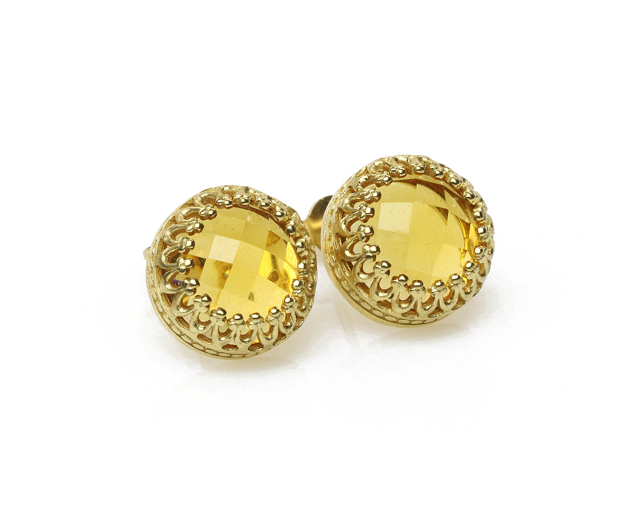 14K Rose Gold Statement Citrine Earrings Earrings Anemone Jewelry