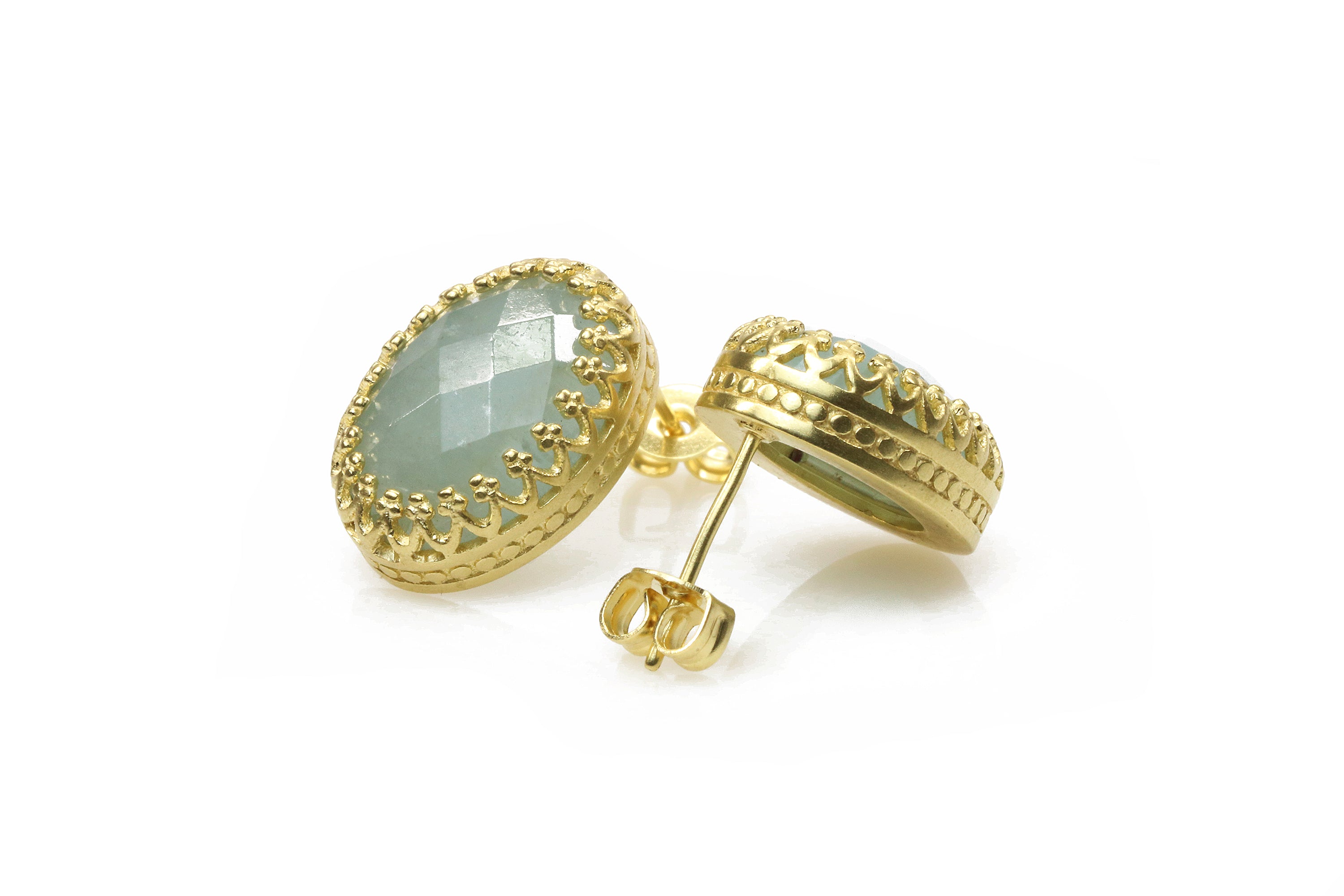 Oval Aquamarine Gold Filled Earrings Earrings Anemone Jewelry